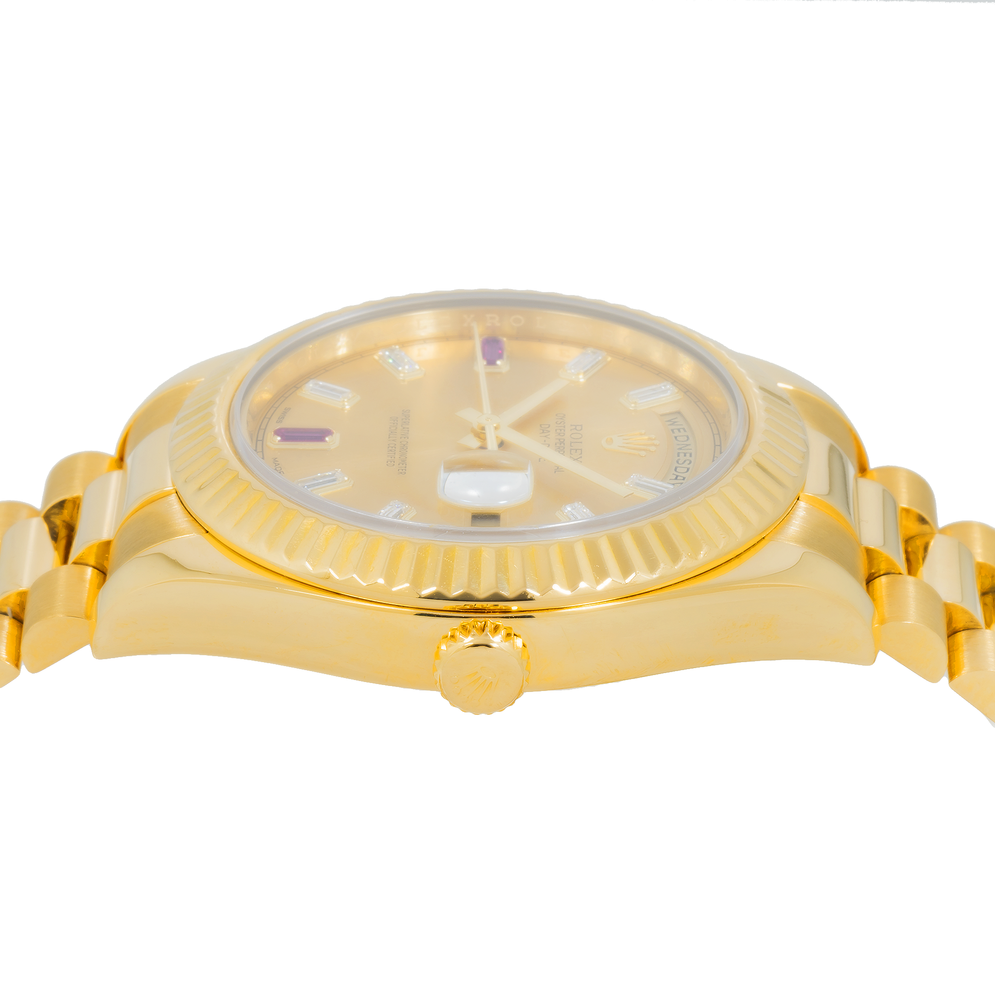 Rolex Day Date II President Yellow Gold Diamond and Ruby Dial 218238-Rolex-JD Watches NY