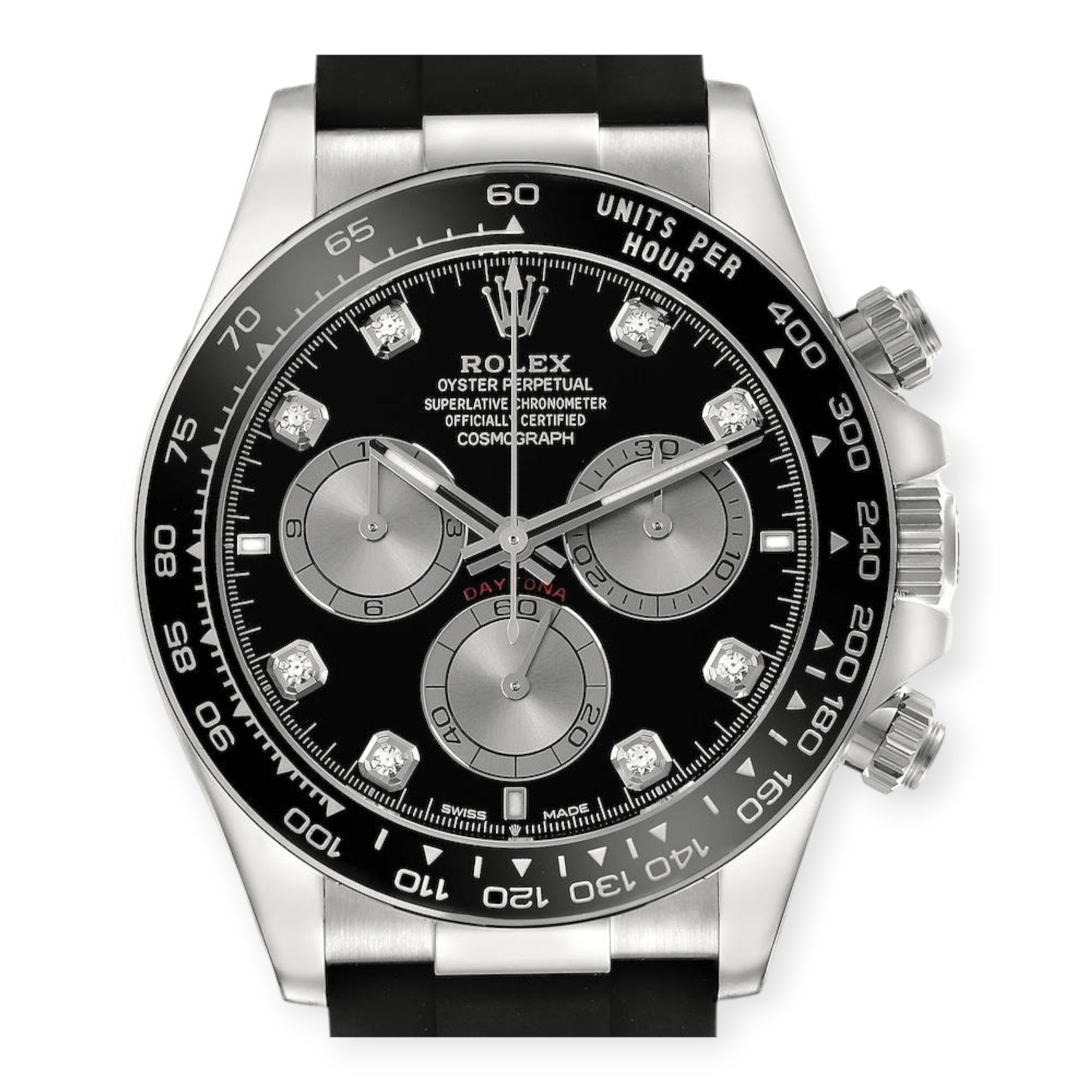 Rolex Daytona Oysterflex White Gold Black Diamond Dial 126519LN-Rolex-JD Watches NY