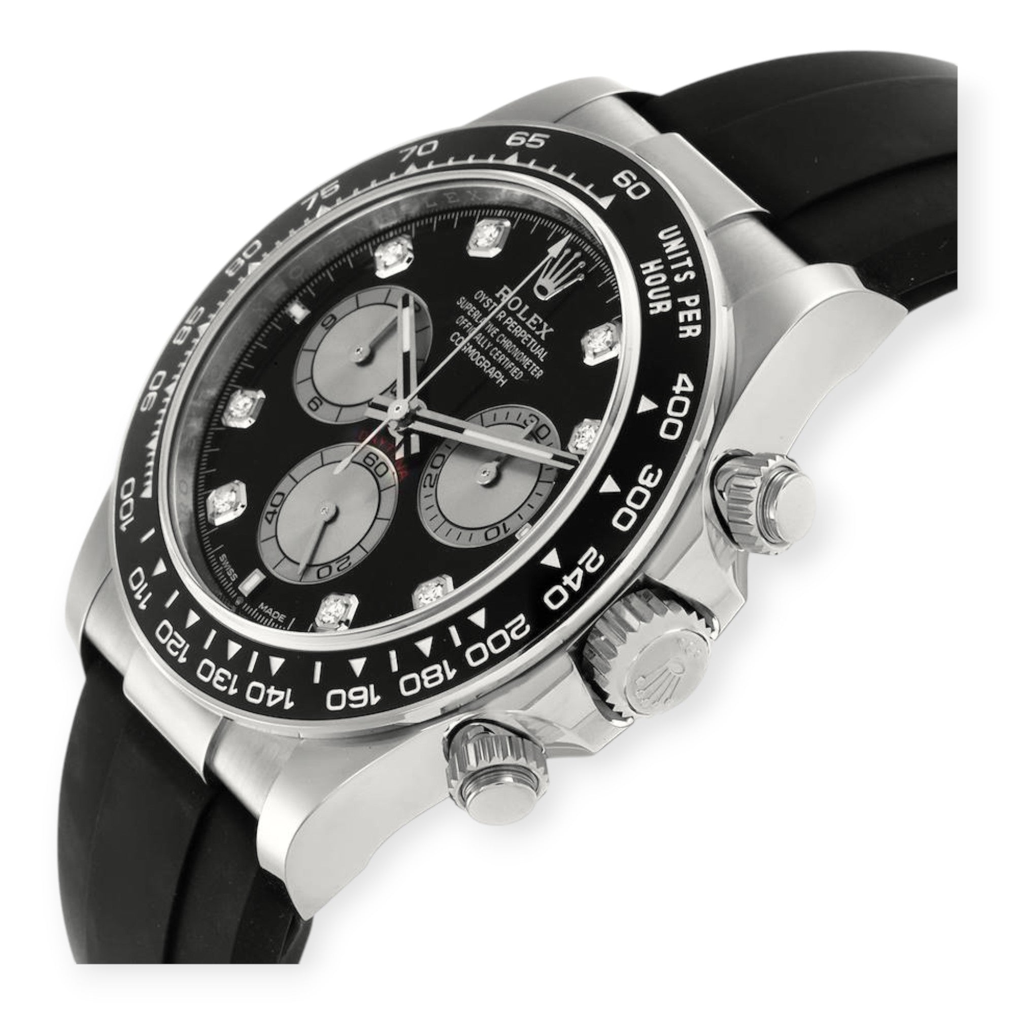Rolex Daytona Oysterflex White Gold Black Diamond Dial 126519LN-Rolex-JD Watches NY