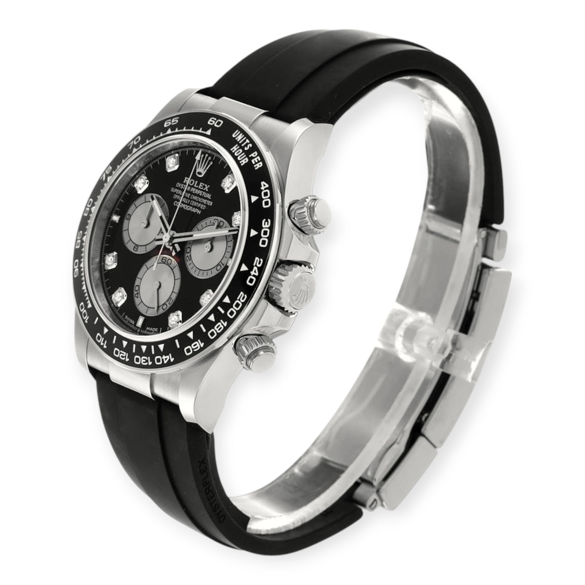 Rolex Daytona Oysterflex White Gold Black Diamond Dial 126519LN-Rolex-JD Watches NY