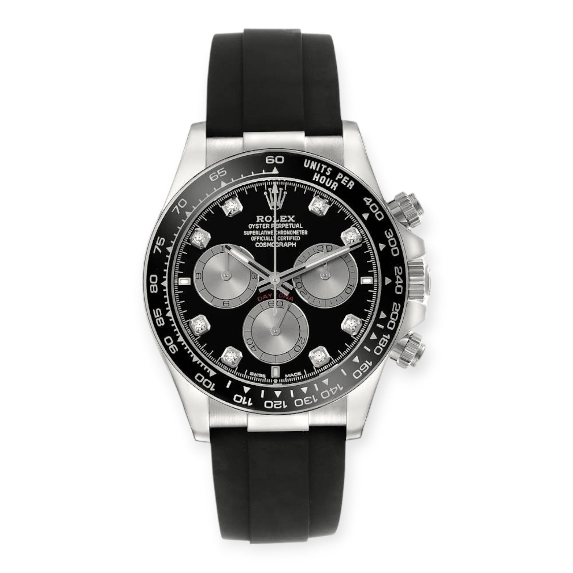 Rolex Daytona Oysterflex White Gold Black Diamond Dial 126519LN-Rolex-JD Watches NY