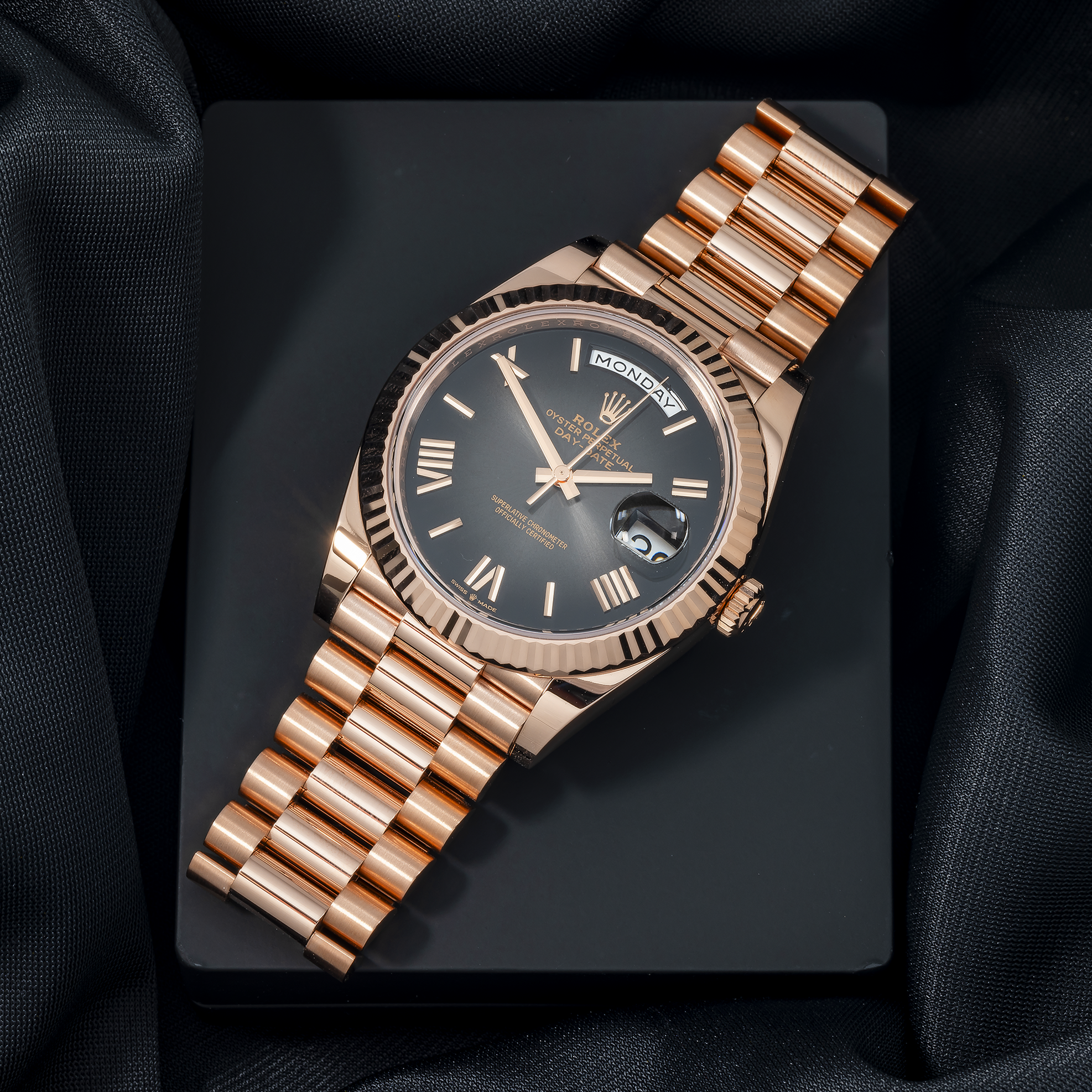 Rolex Everose Gold President Day Date 40 228235 Slate Ombre-Rolex-JD Watches NY