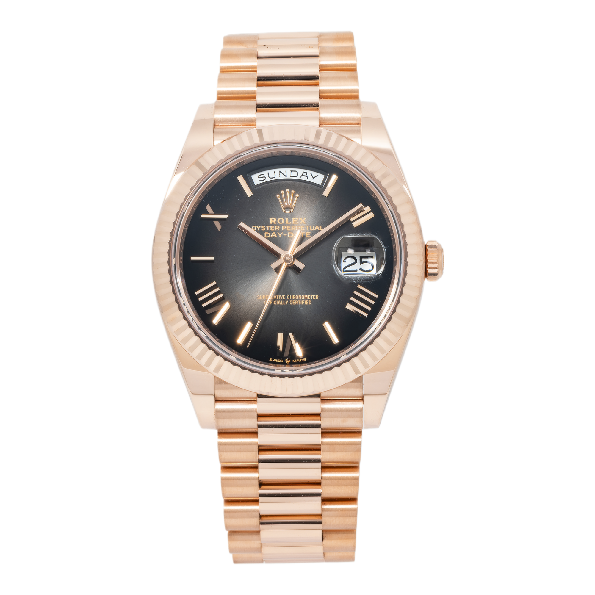 Rolex Everose Gold President Day Date 40 228235 Slate Ombre-Rolex-JD Watches NY