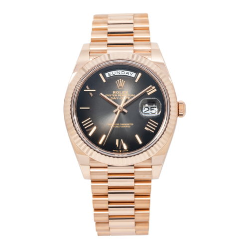 Rolex Everose Gold President Day Date 40 228235 Slate Ombre