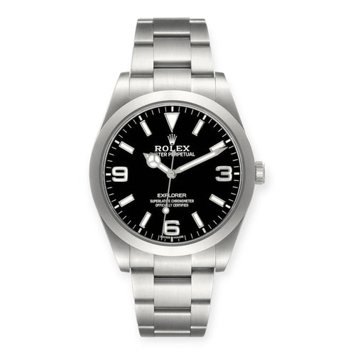 Rolex Explorer I 39mm 214270 Black Dial Steel Mens Watch