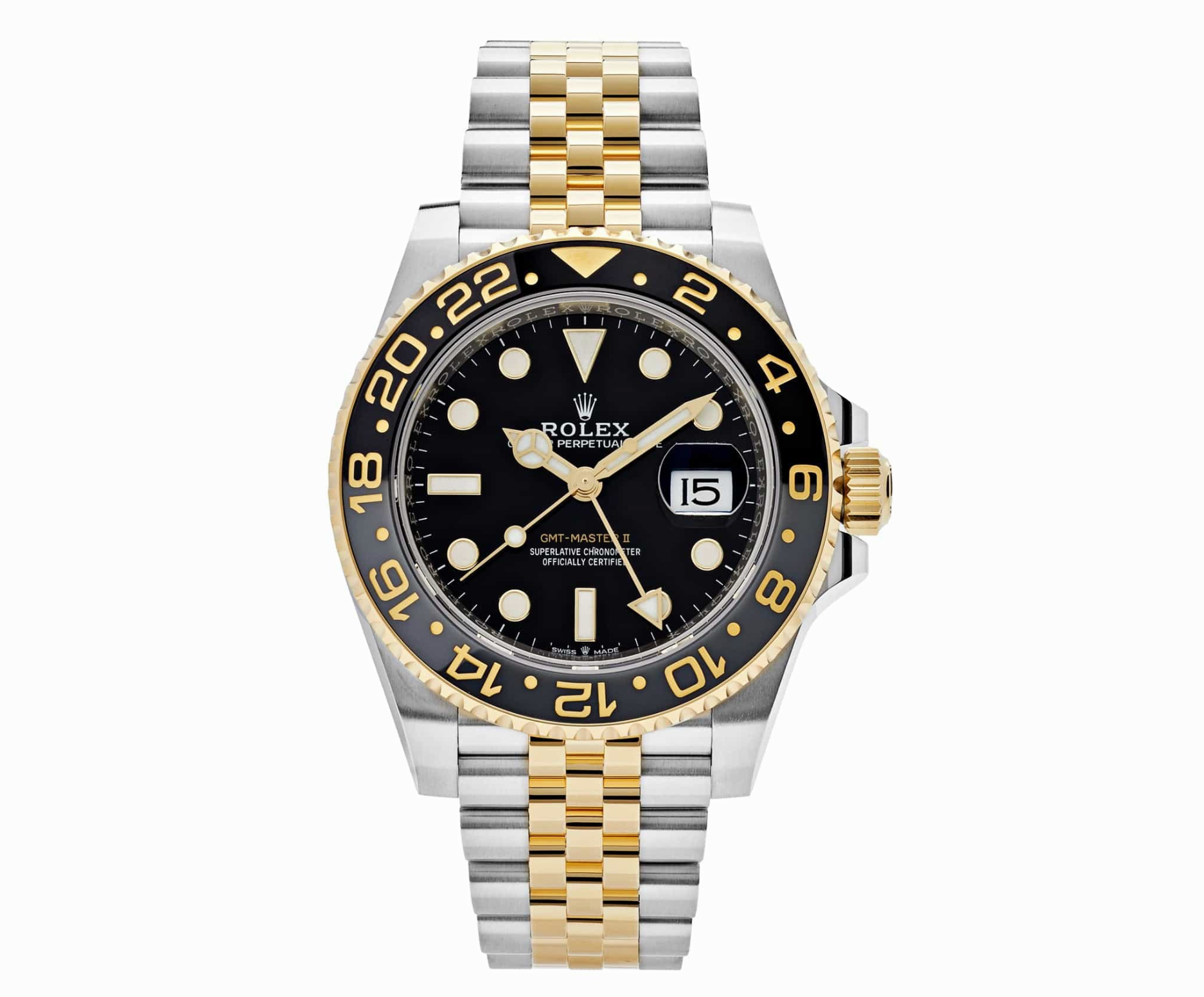 Rolex GMT-Master II 126713GRNR – 40mm Black Dial with Stainless Steel & Yellow Gold Jubilee Bracelet (Year 2023 to 2025)-Rolex-JD Watches NY