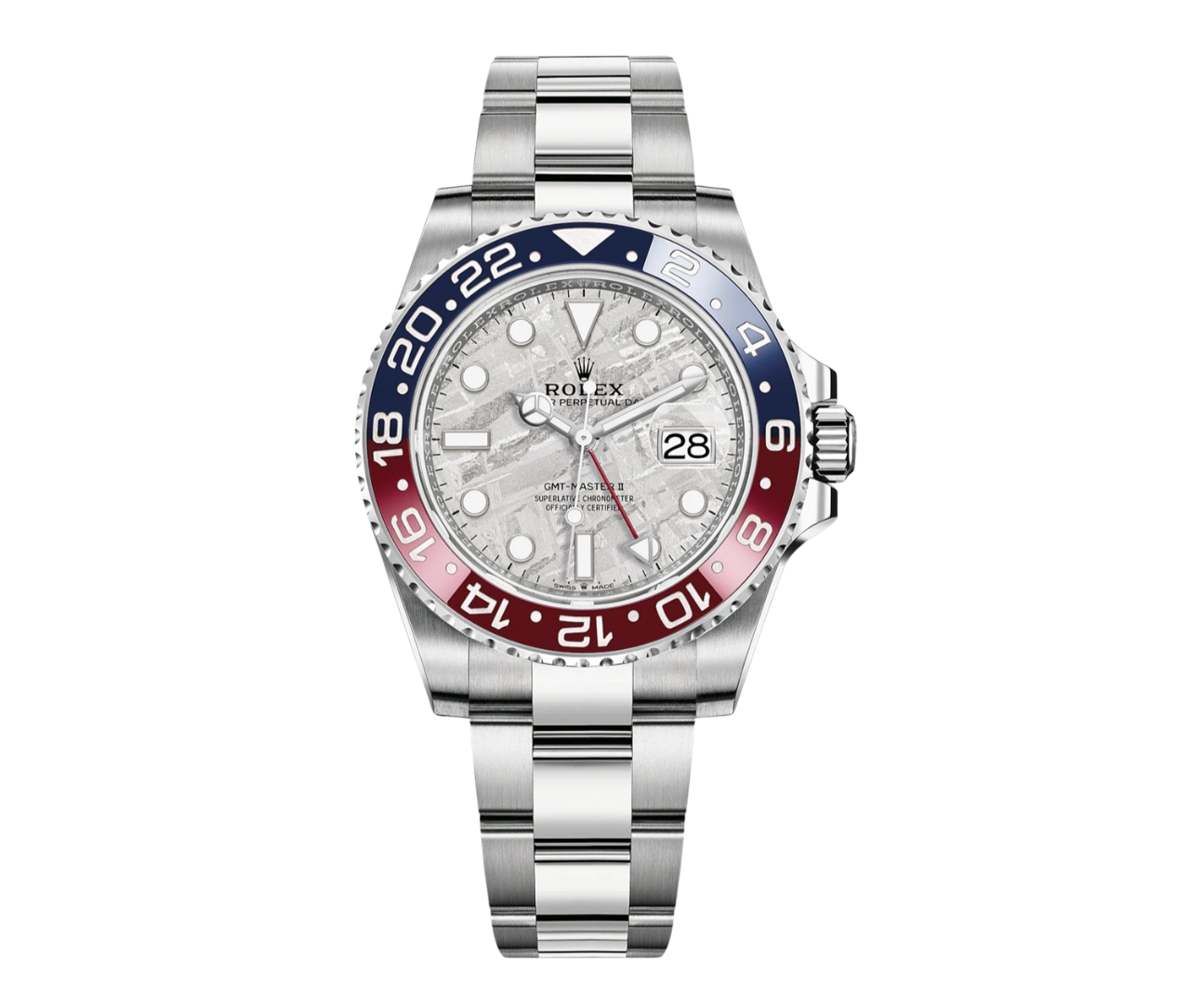 Rolex GMT-Master II – 18k White Gold with Meteorite Dial and Pepsi Bezel Ref. 126719BLRO