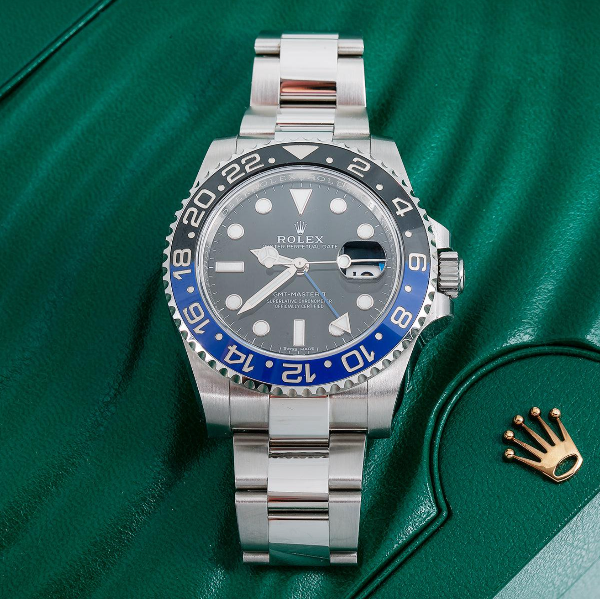 Rolex GMT-Master II – 40mm Stainless Steel with Black and Blue Bezel Ref. 116710BLNR "Batman"