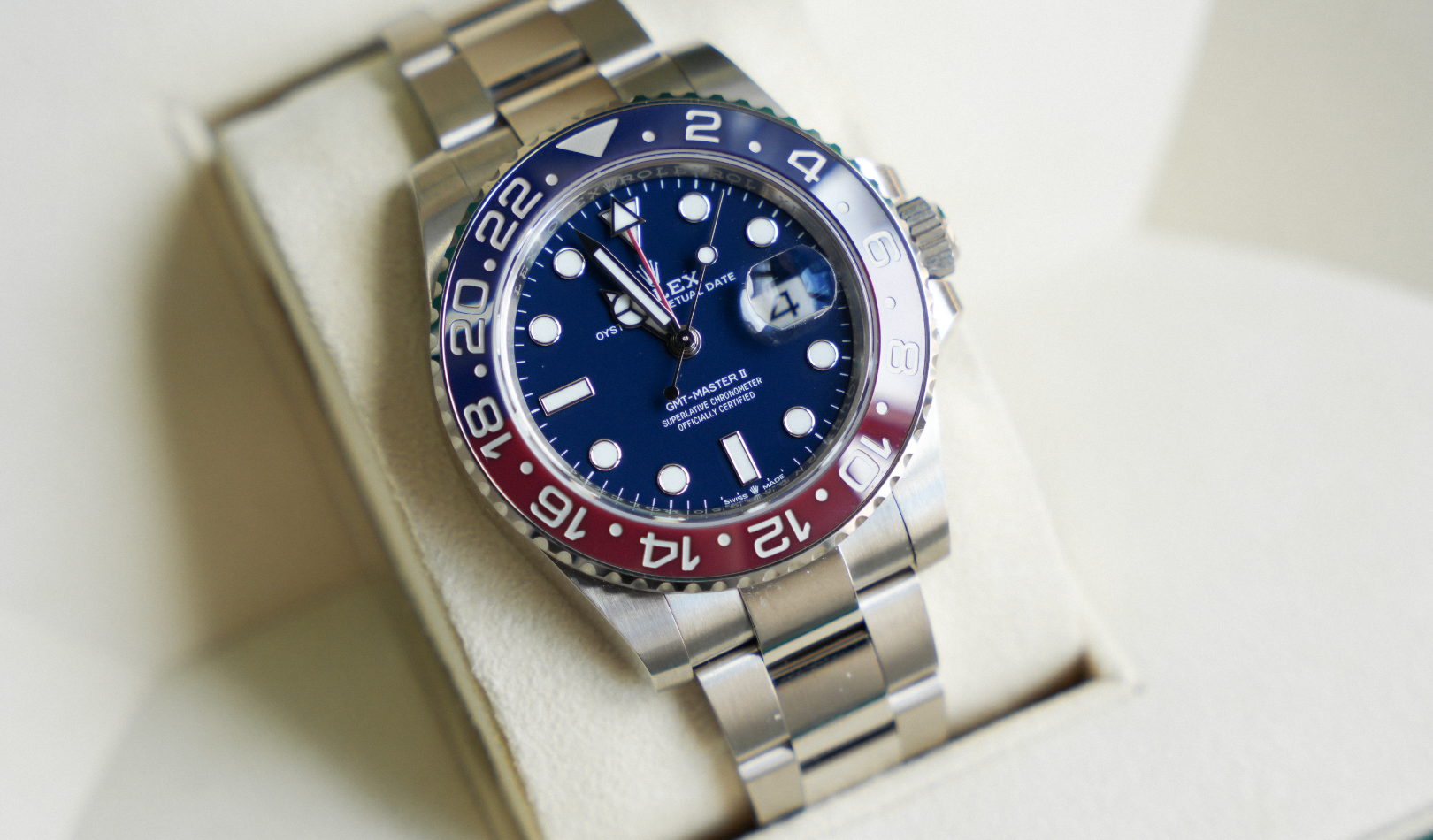 Rolex GMT-Master II “Pepsi” – 18k White Gold with Blue Dial Ref. 126719BLRO