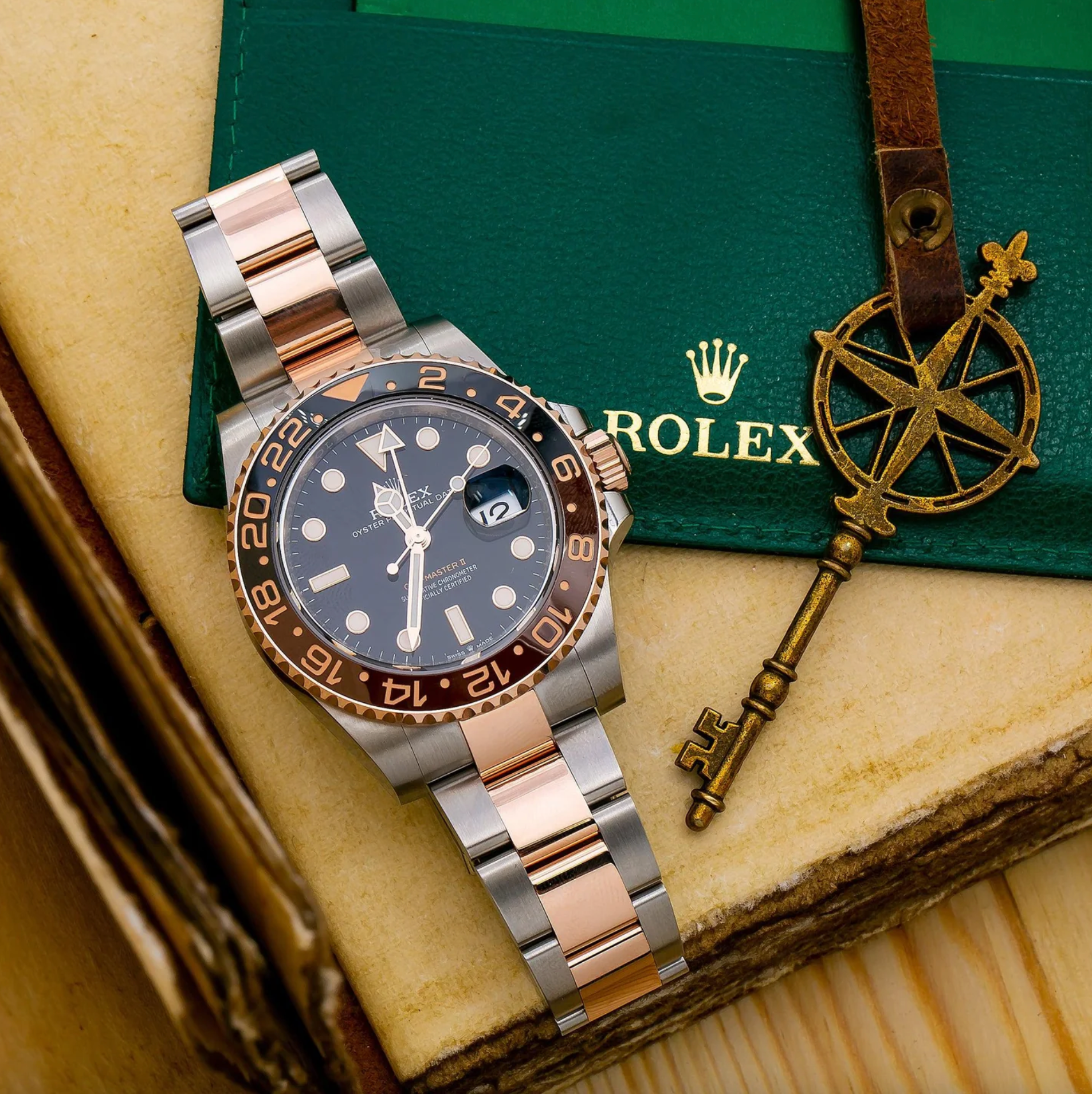 Rolex GMT-Master II – Two-Tone Everose Rolesor with Black Dial and Brown/Black Ceramic Bezel Ref. 126711CHNR “Root Beer”