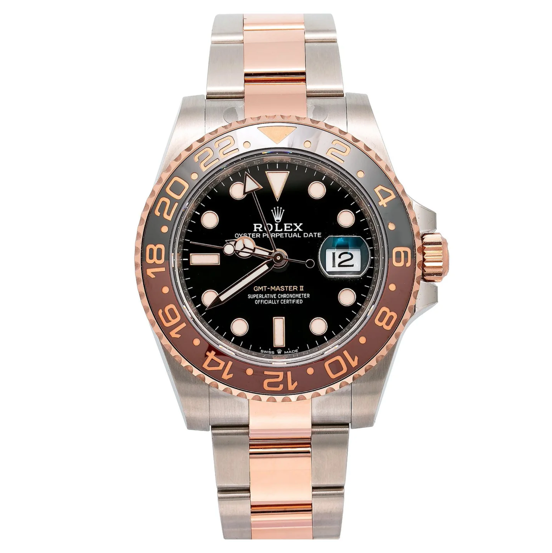 Rolex GMT-Master II – Two-Tone Everose Rolesor with Black Dial and Brown/Black Ceramic Bezel Ref. 126711CHNR “Root Beer”