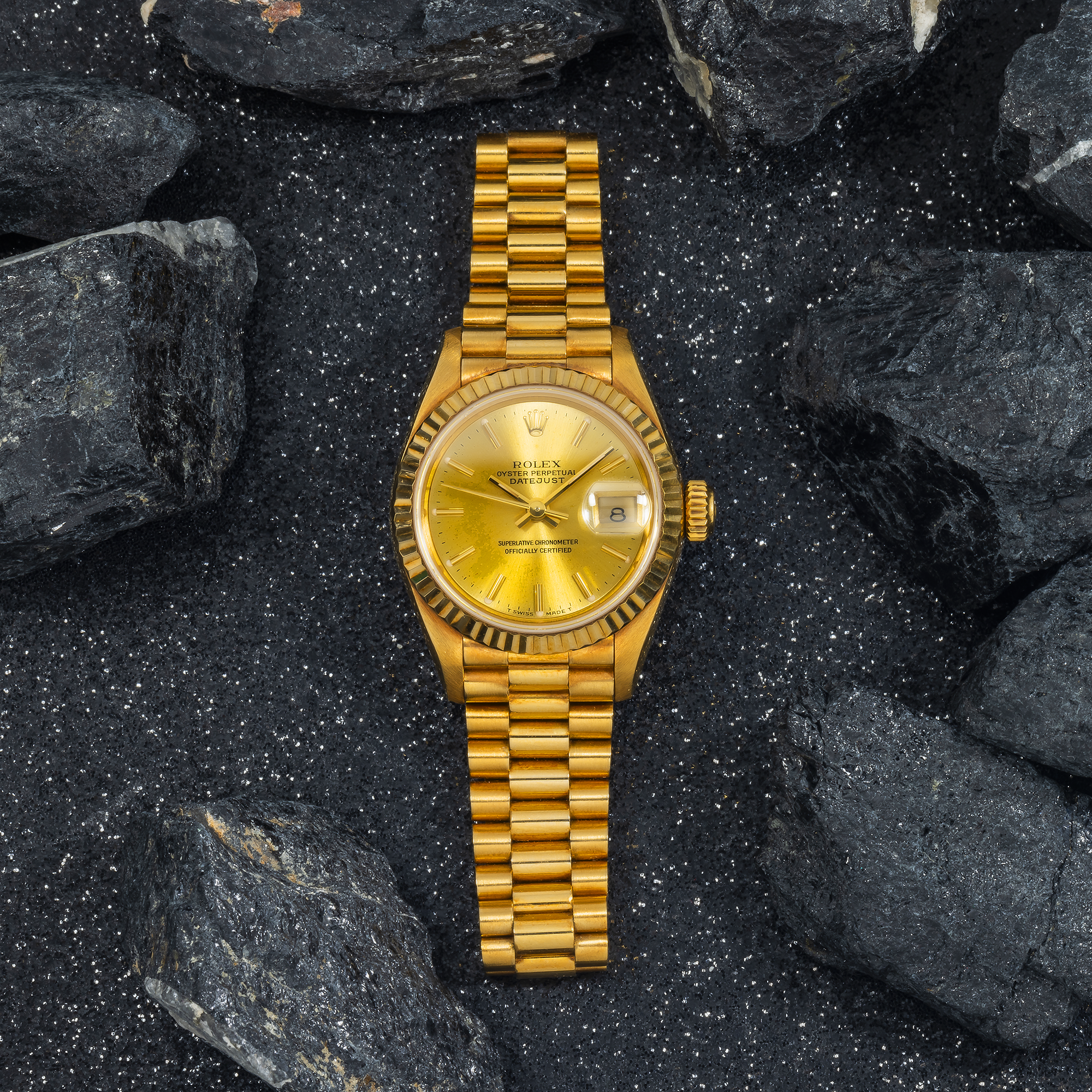 Rolex Ladies 18K Yellow Gold Datejust 69178 with President Bracelet-Rolex-JD Watches NY