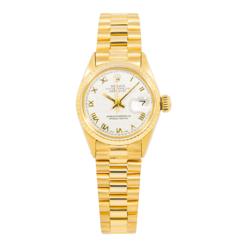 Rolex Lady-Datejust 26mm – 6517 Champagne Dial with 14k Yellow Gold President Bracelet