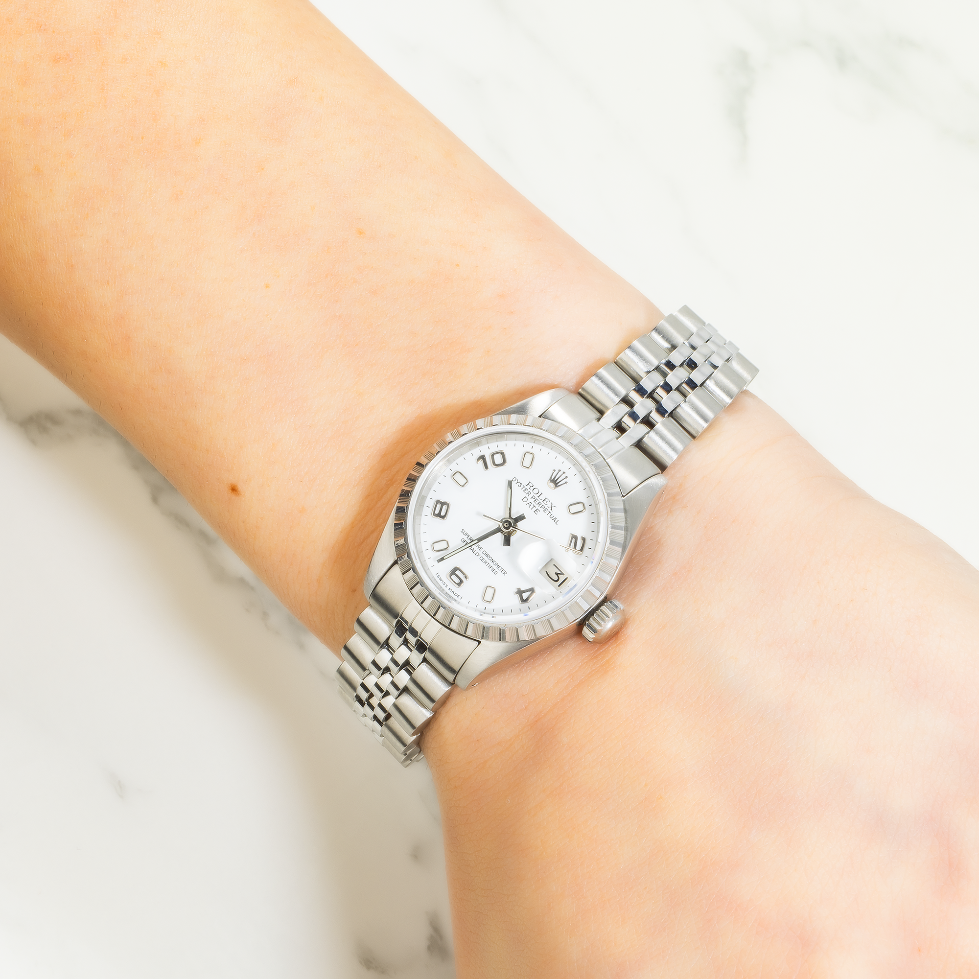 Rolex Lady-Datejust 26mm – Ref. 6916 White Arabic Dial | Stainless Steel & 14k Yellow Gold-Rolex-JD Watches NY