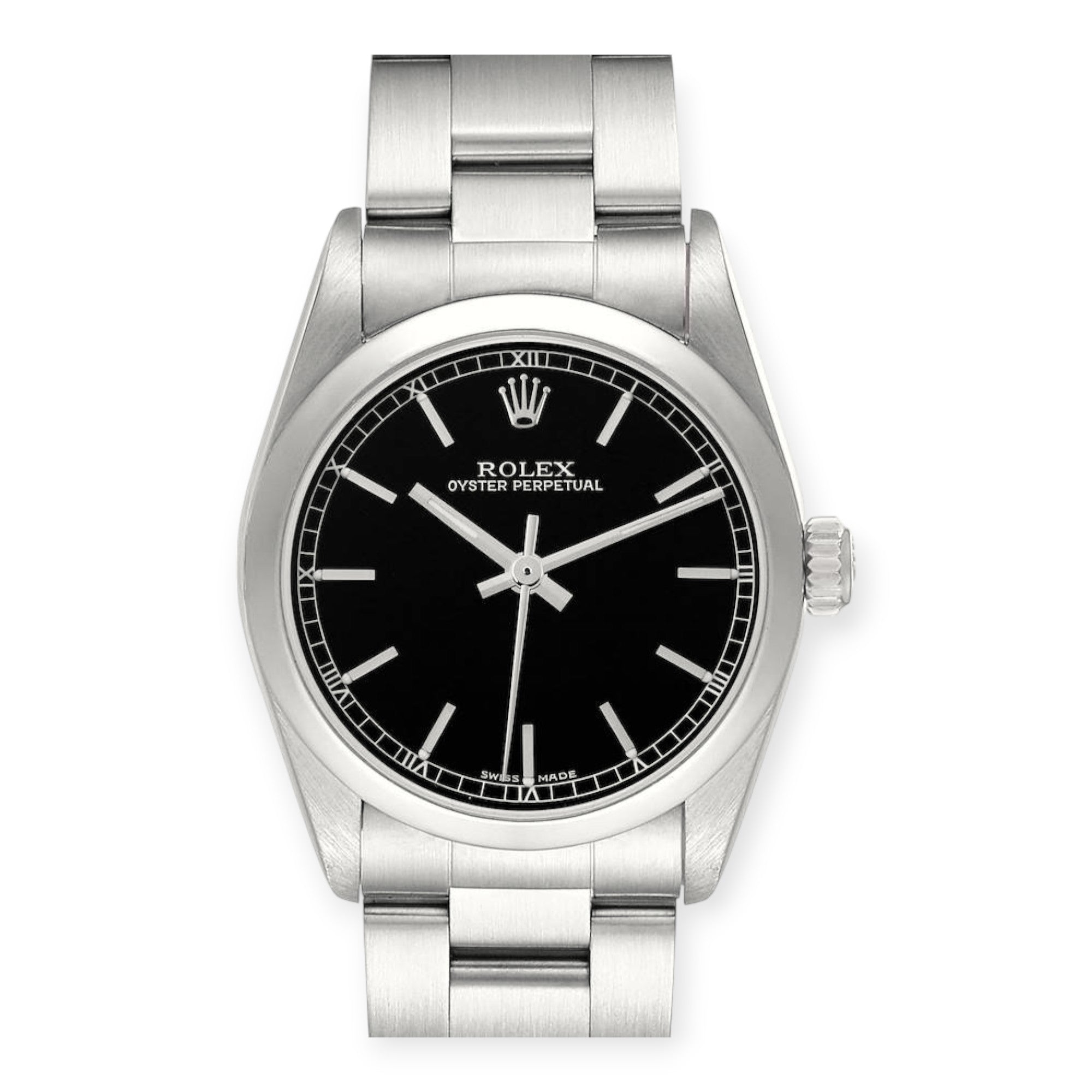 Rolex Oyster Perpetual 31 Midsize Black Dial Steel Ladies Watch-Rolex-JD Watches NY