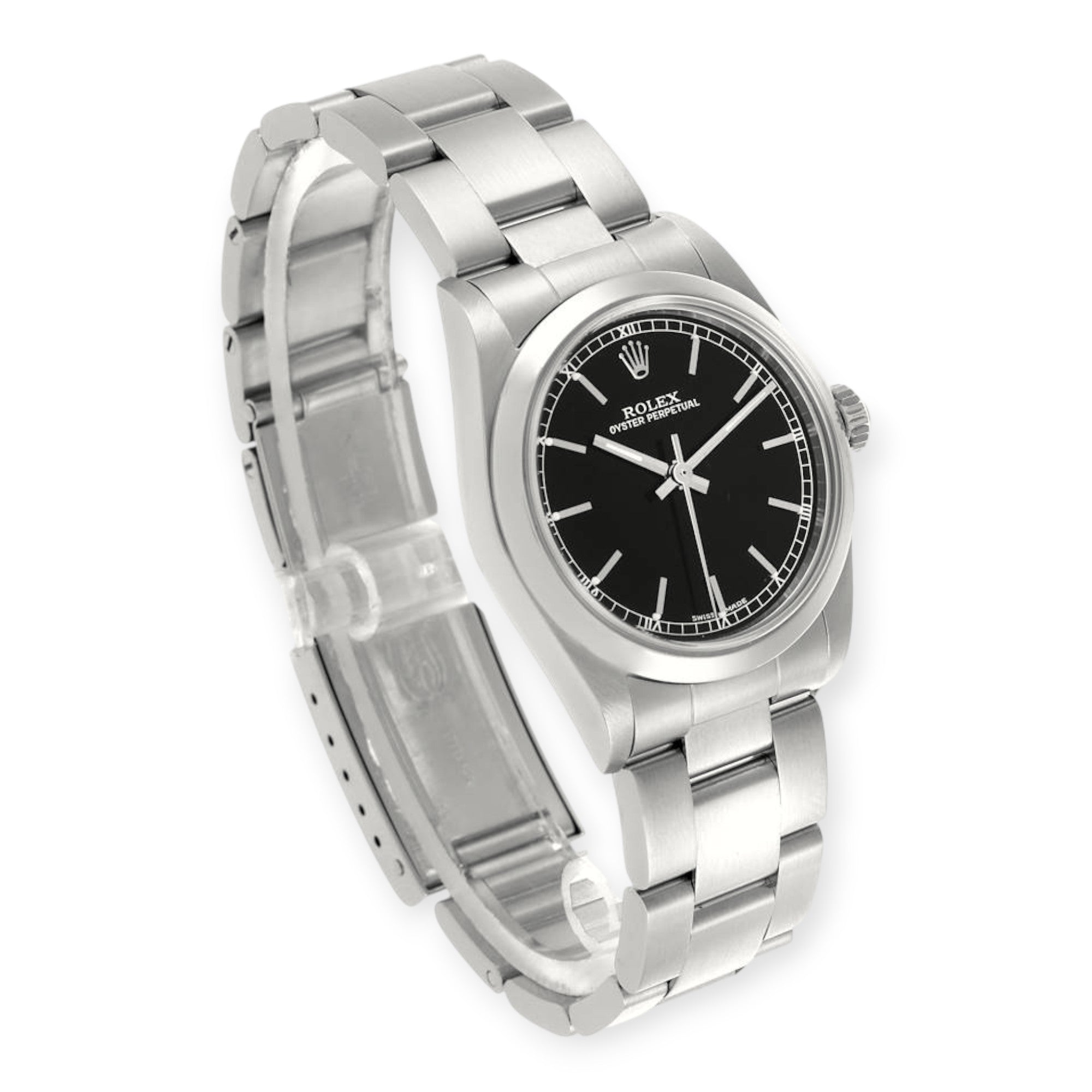 Rolex Oyster Perpetual 31 Midsize Black Dial Steel Ladies Watch-Rolex-JD Watches NY