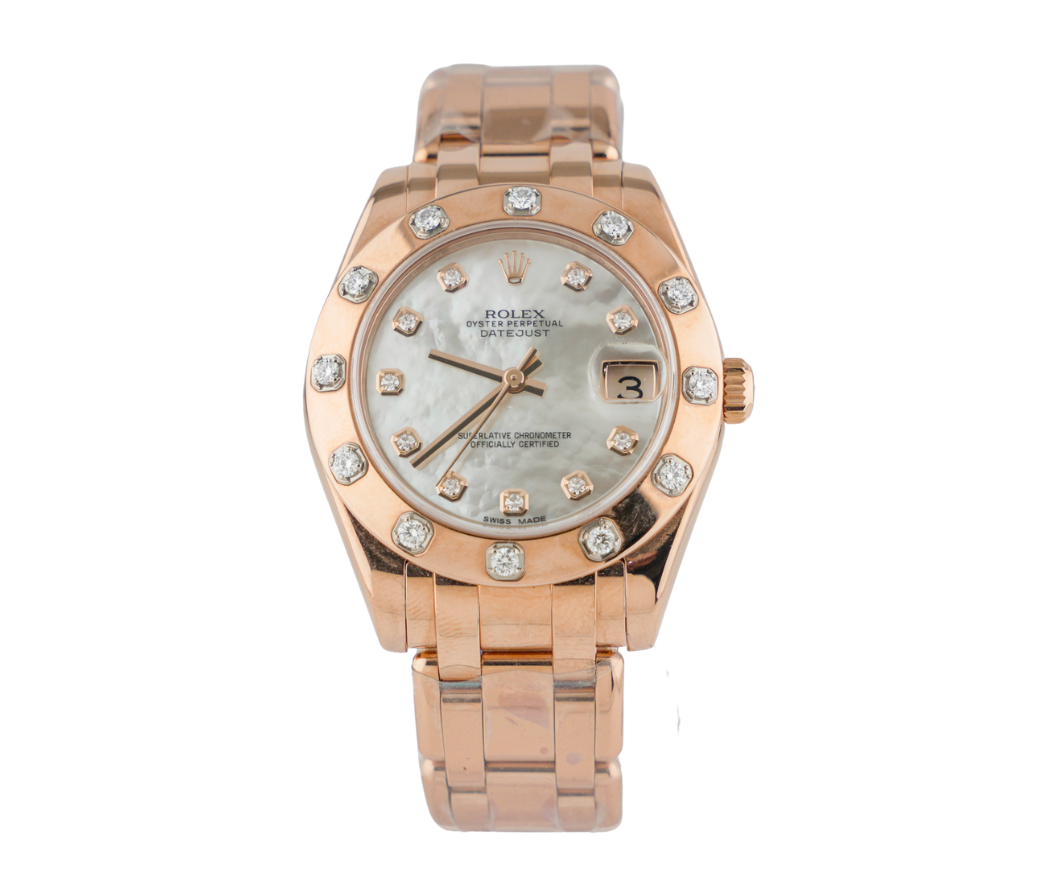 Rolex Pearlmaster 34 – 80315, 18k Rose Gold Case with Diamond Bezel and Mother-of-Pearl Dial, Rose Gold Pearlmaster Bracelet-Rolex-JD Watches NY