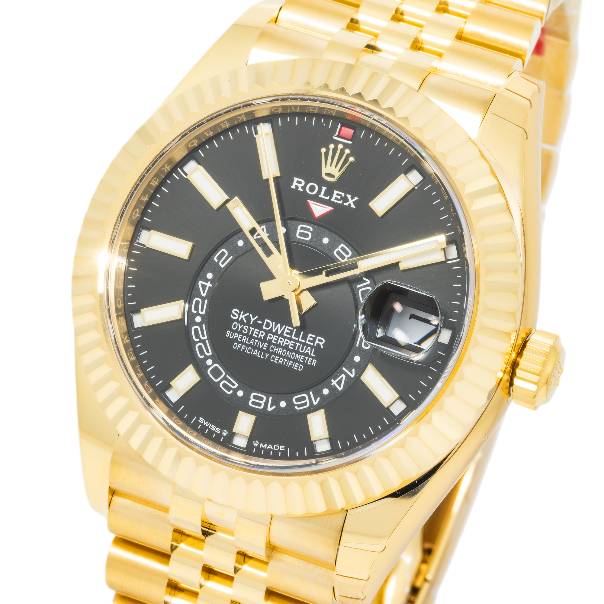 Rolex Sky-Dweller 336938 42mm 18k Yellow Gold Champagne Dial Oyster Bracelet Men’s Watch (Year 2023 to 2025)-Rolex-JD Watches NY