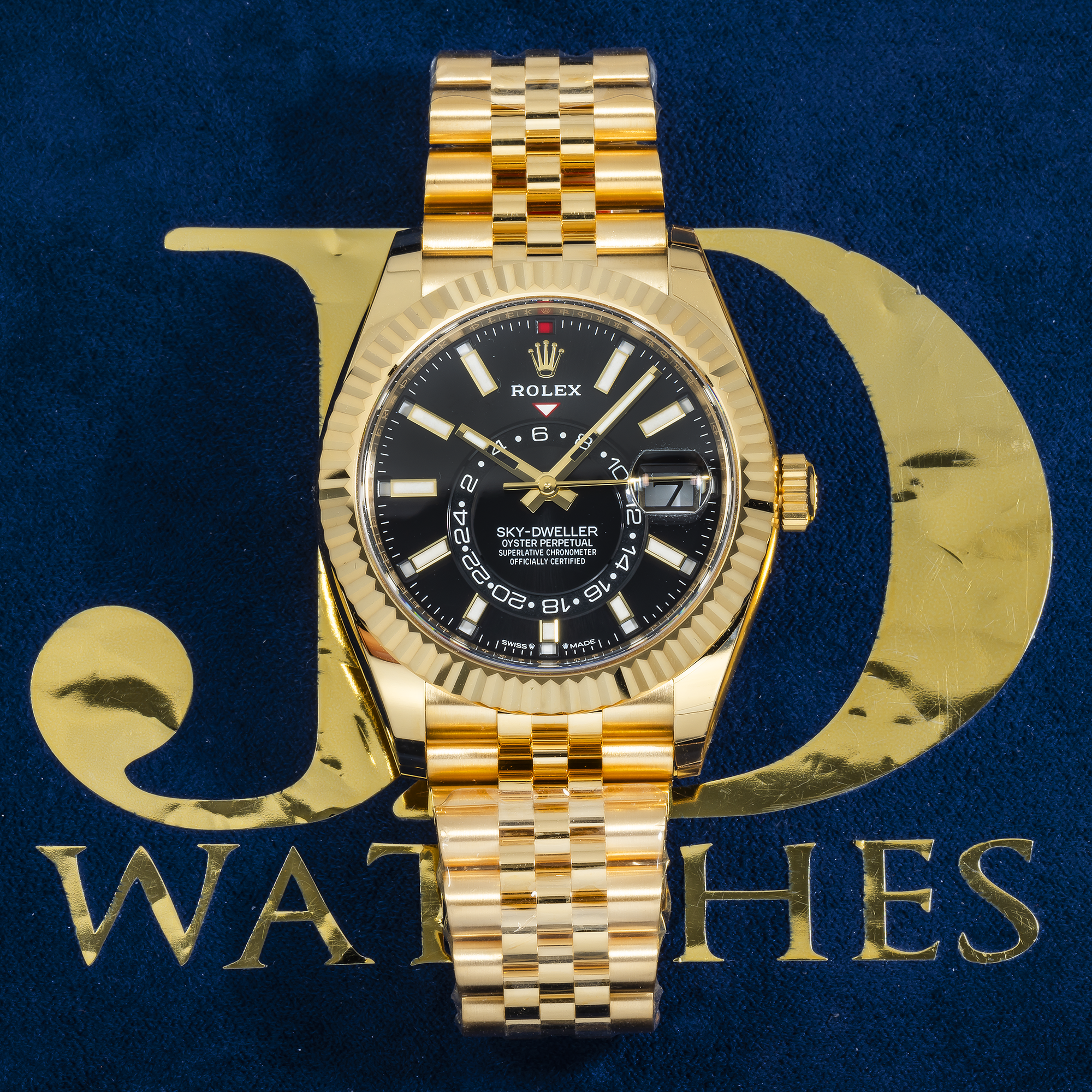 Rolex Sky-Dweller 336938 42mm 18k Yellow Gold Champagne Dial Oyster Bracelet Men’s Watch (Year 2023 to 2025)-Rolex-JD Watches NY