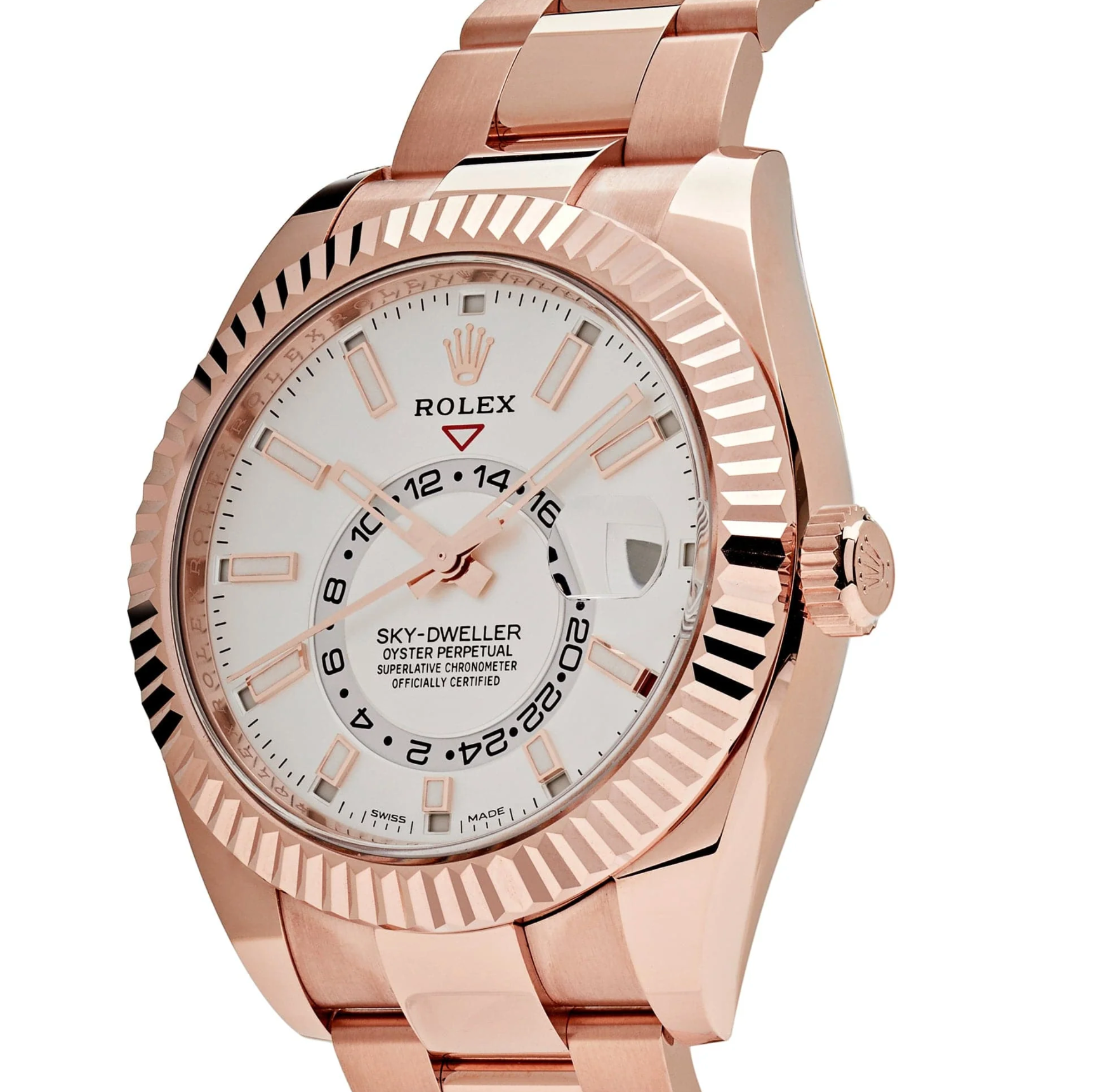 Rolex Sky-Dweller 42 – 18k Everose Gold with Intense White Dial Ref. 326935-0005-Rolex-JD Watches NY