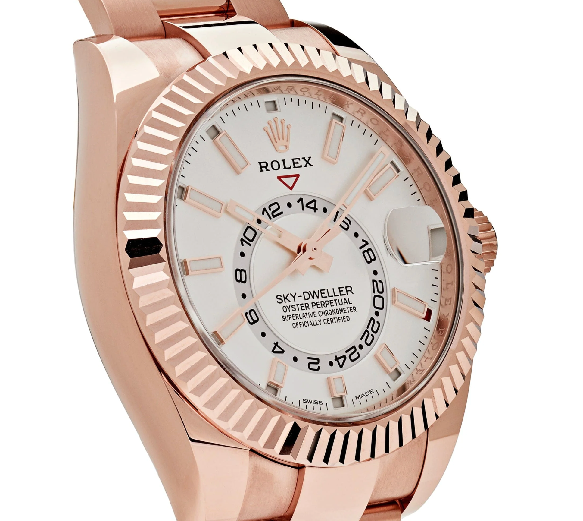 Rolex Sky-Dweller 42 – 18k Everose Gold with Intense White Dial Ref. 326935-0005-Rolex-JD Watches NY