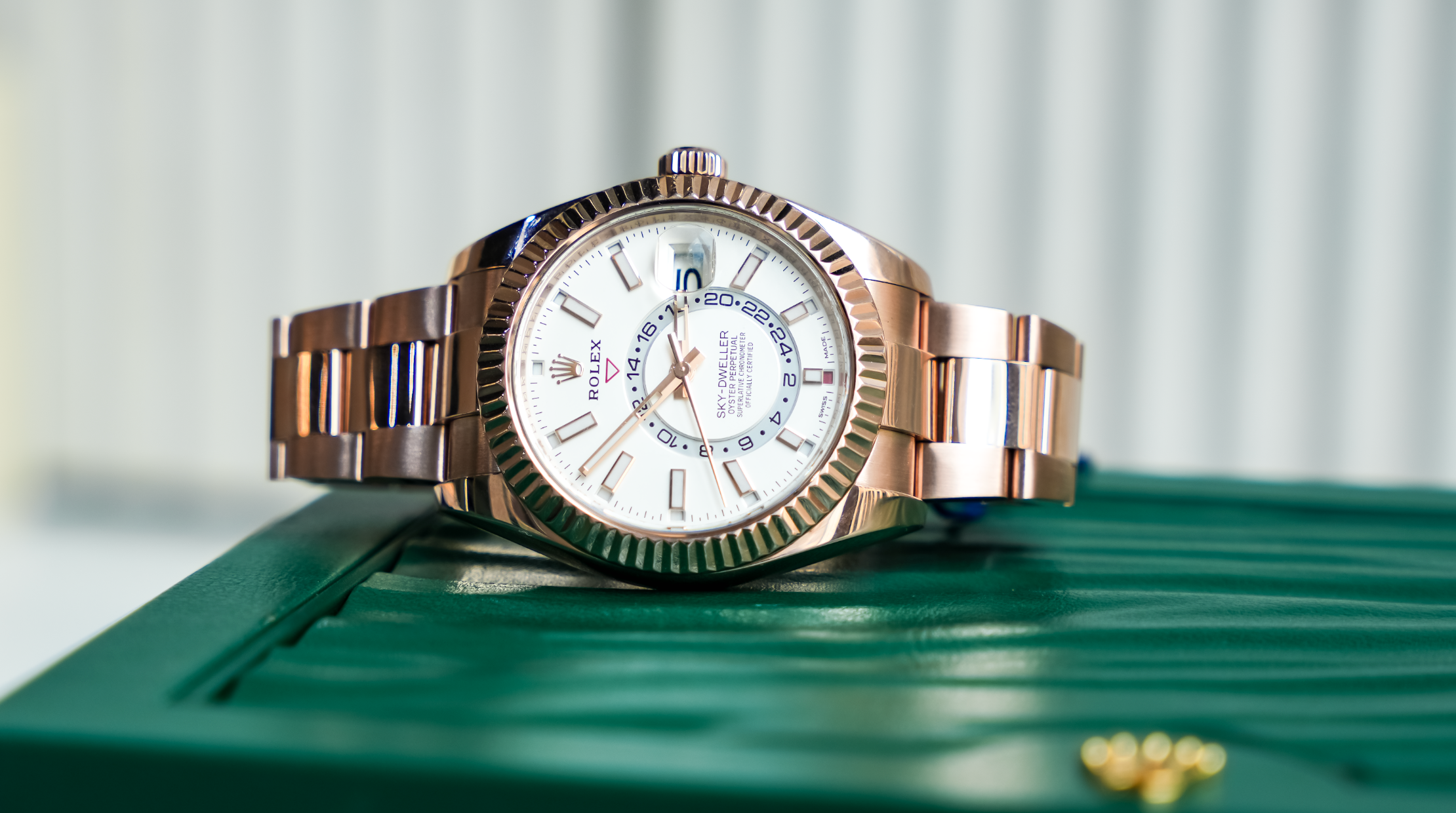 Rolex Sky-Dweller 42 – 18k Everose Gold with Intense White Dial Ref. 326935-0005-Rolex-JD Watches NY