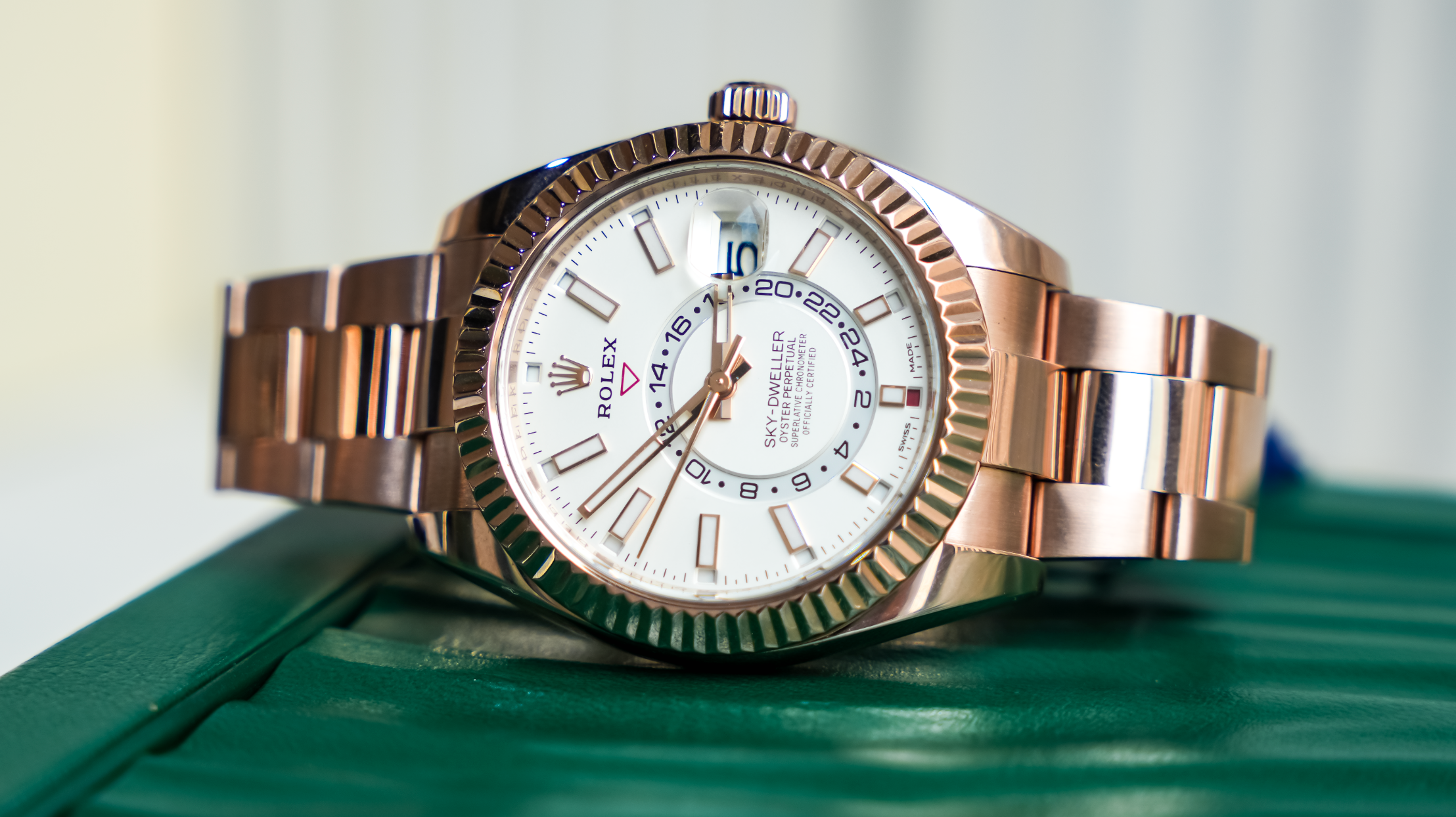 Rolex Sky-Dweller 42 – 18k Everose Gold with Intense White Dial Ref. 326935-0005-Rolex-JD Watches NY