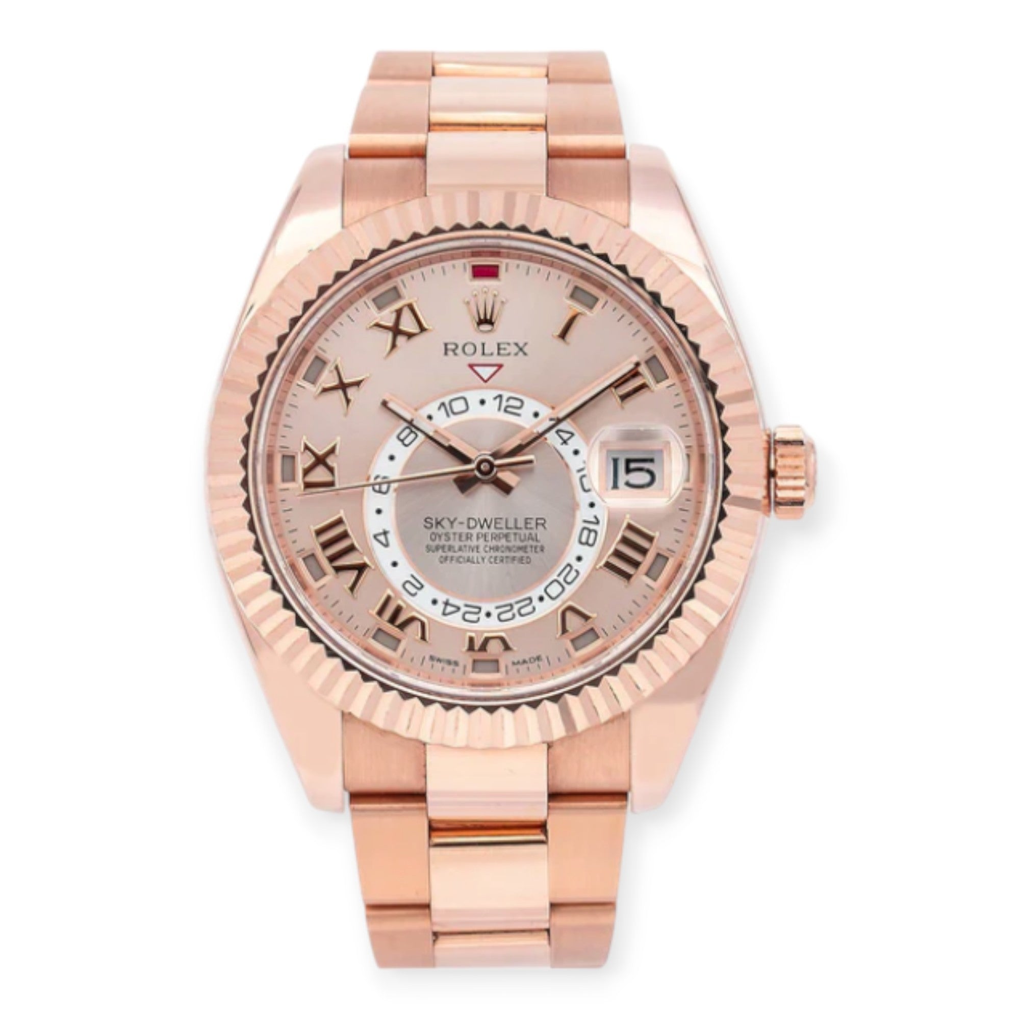 Rolex Sky Dweller Rose Gold 326935 Pink Sundust Dial Oyster Bracelet-Rolex-JD Watches NY