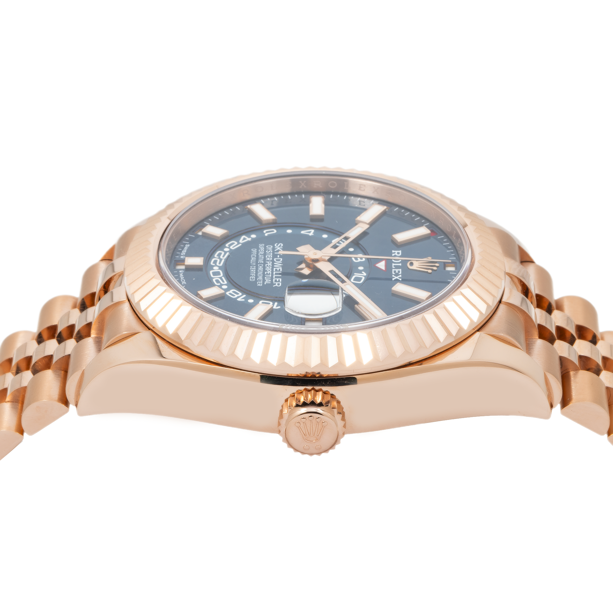 Rolex Sky Dweller Rose Gold with Blue Dial Jubilee Bracelet 336935-Rolex-JD Watches NY