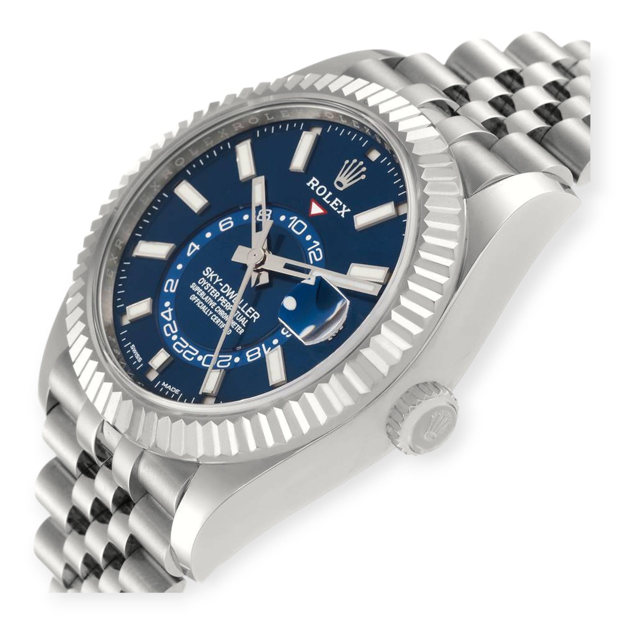 Rolex Sky Dweller Stainless Steel Blue Dial Jubilee Bracelet 326934-Rolex-JD Watches NY