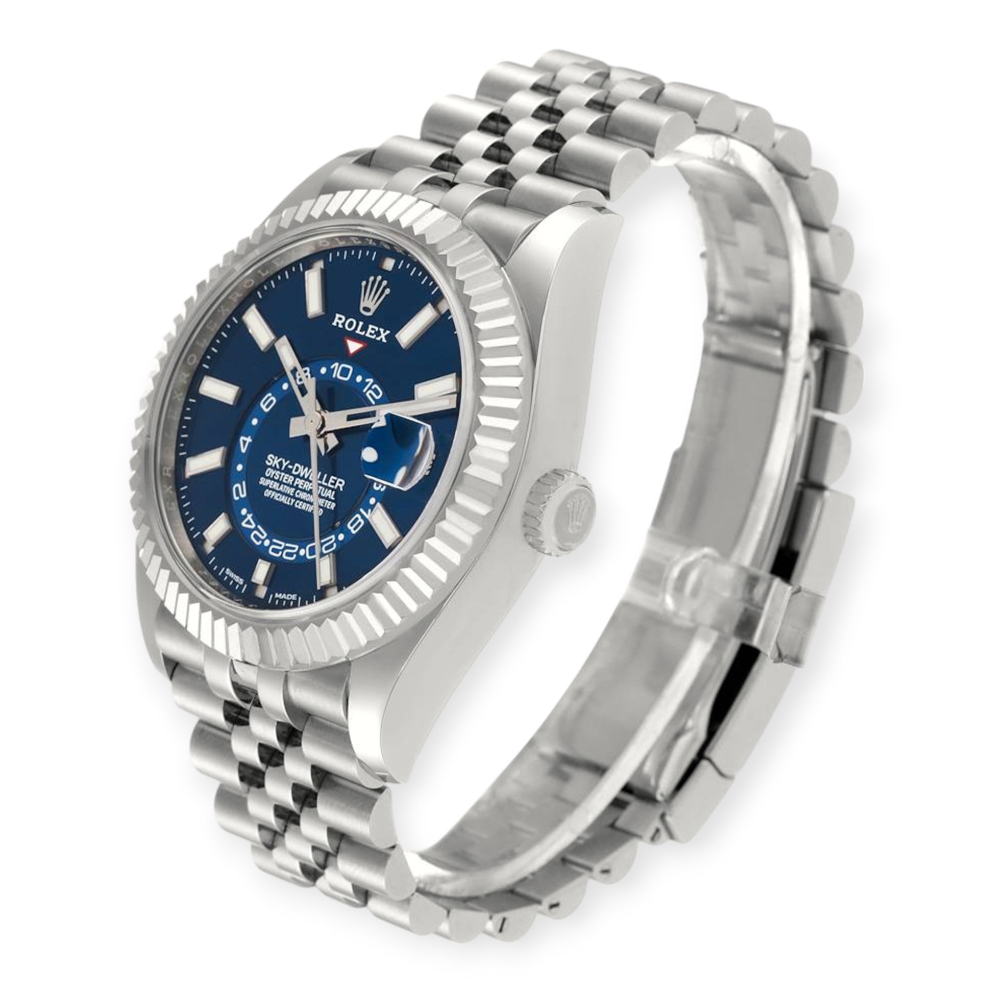 Rolex Sky Dweller Stainless Steel Blue Dial Jubilee Bracelet 326934-Rolex-JD Watches NY