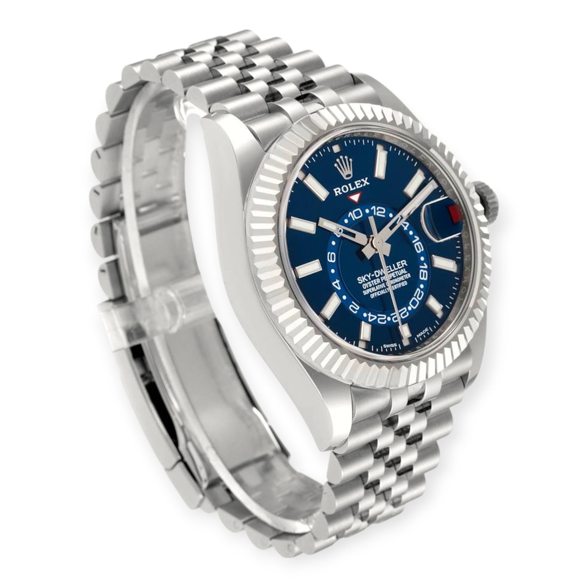 Rolex Sky Dweller Stainless Steel Blue Dial Jubilee Bracelet 326934-Rolex-JD Watches NY