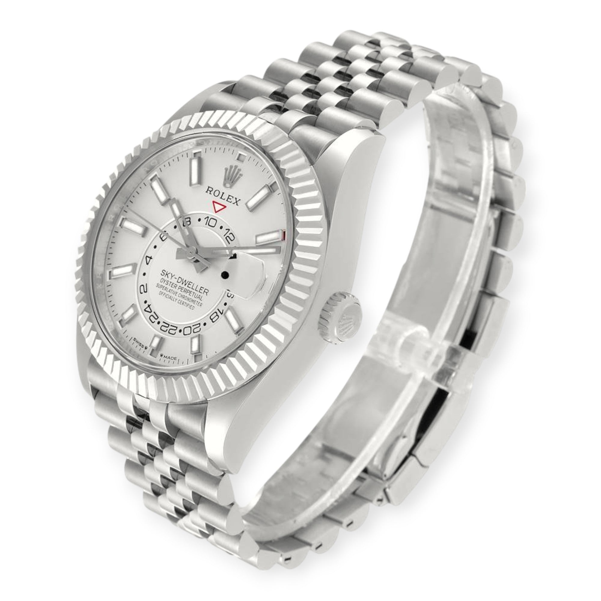 Rolex Sky Dweller Stainless Steel Jubilee Bracelet White Dial 336934-Rolex-JD Watches NY
