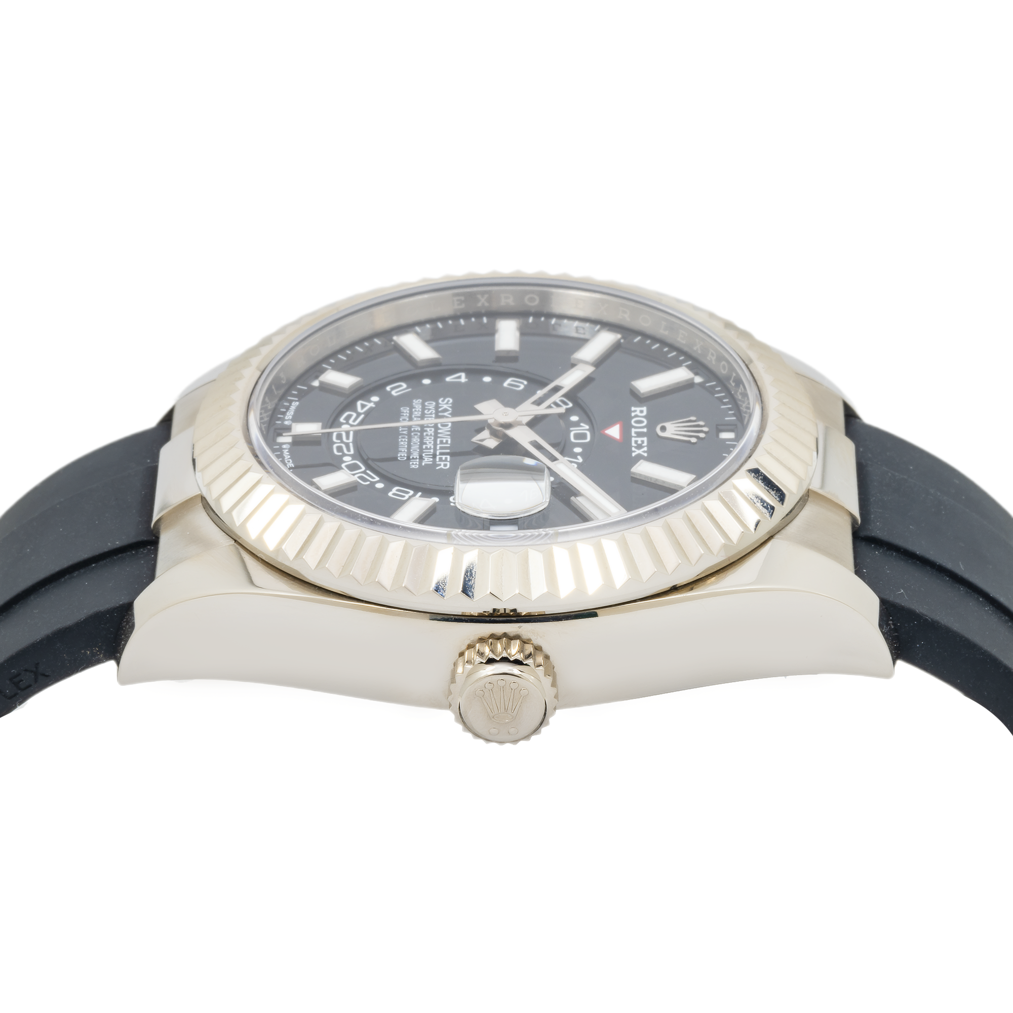 Rolex Sky Dweller White Gold Black Dial Oysterflex Bracelet 336239-Rolex-JD Watches NY