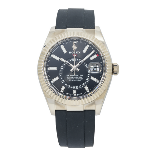 Rolex Sky Dweller White Gold Black Dial Oysterflex Bracelet 336239