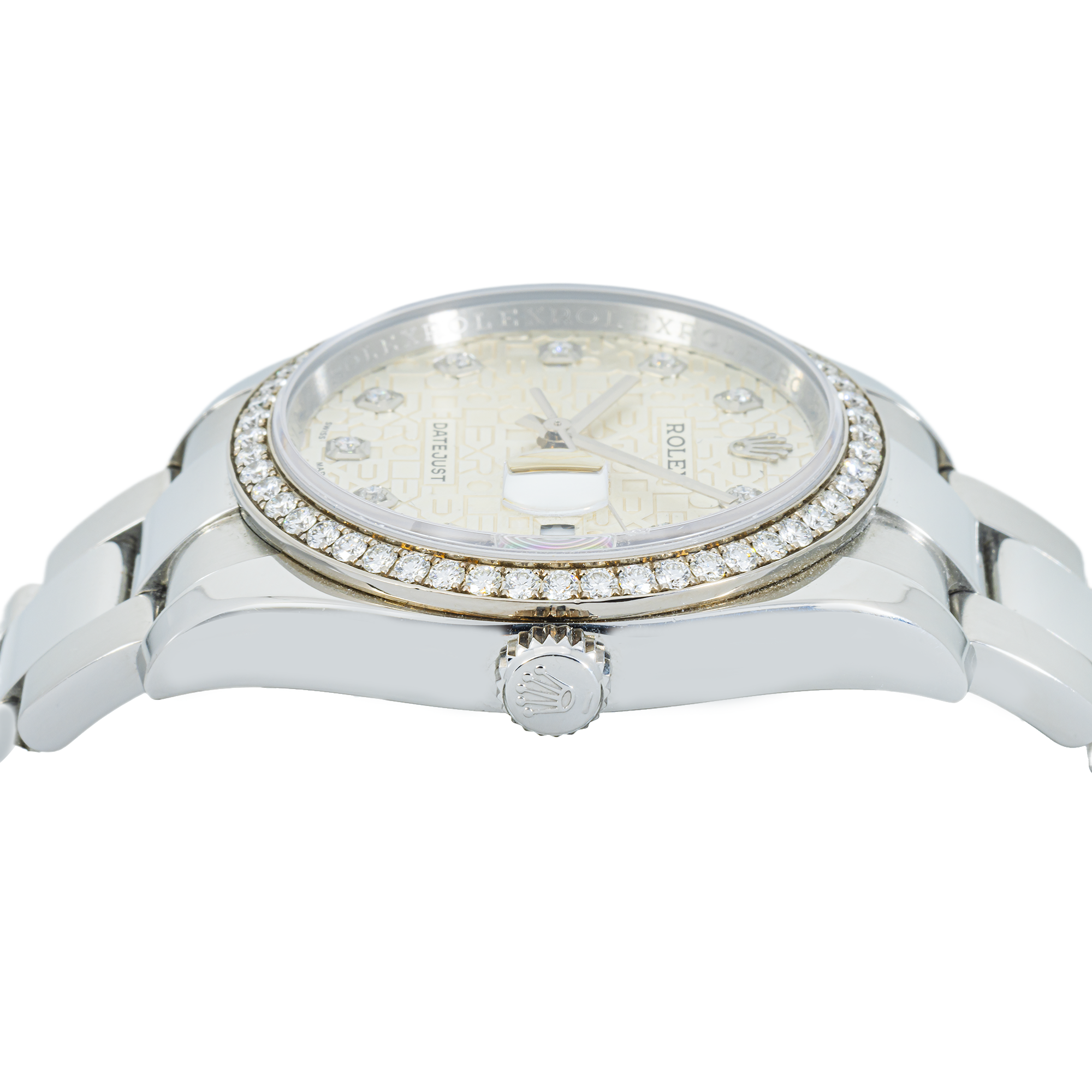 Rolex Stainless Steel Datejust 36 116244 – Silver Jubilee Diamond Dial, Diamond Bezel, Oyster Bracelet
