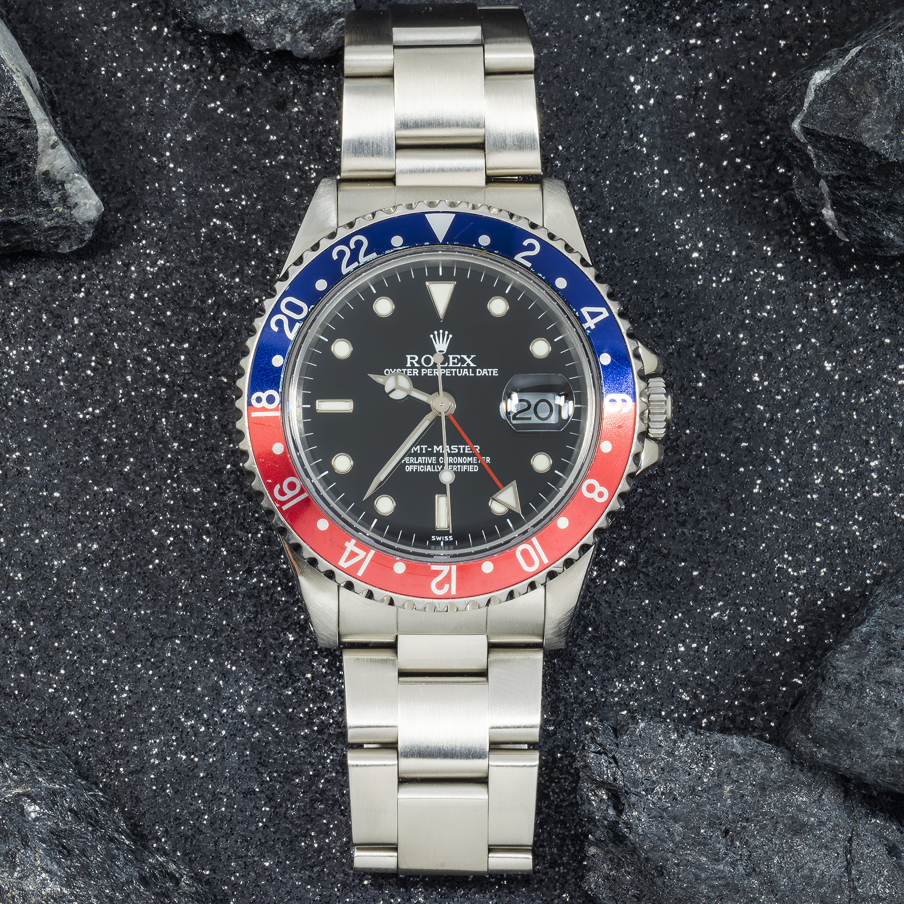 Rolex Stainless Steel GMT Master II 16700 with Red and Blue Insert (Pepsi) and Oyster Bracelet-Rolex-JD Watches NY