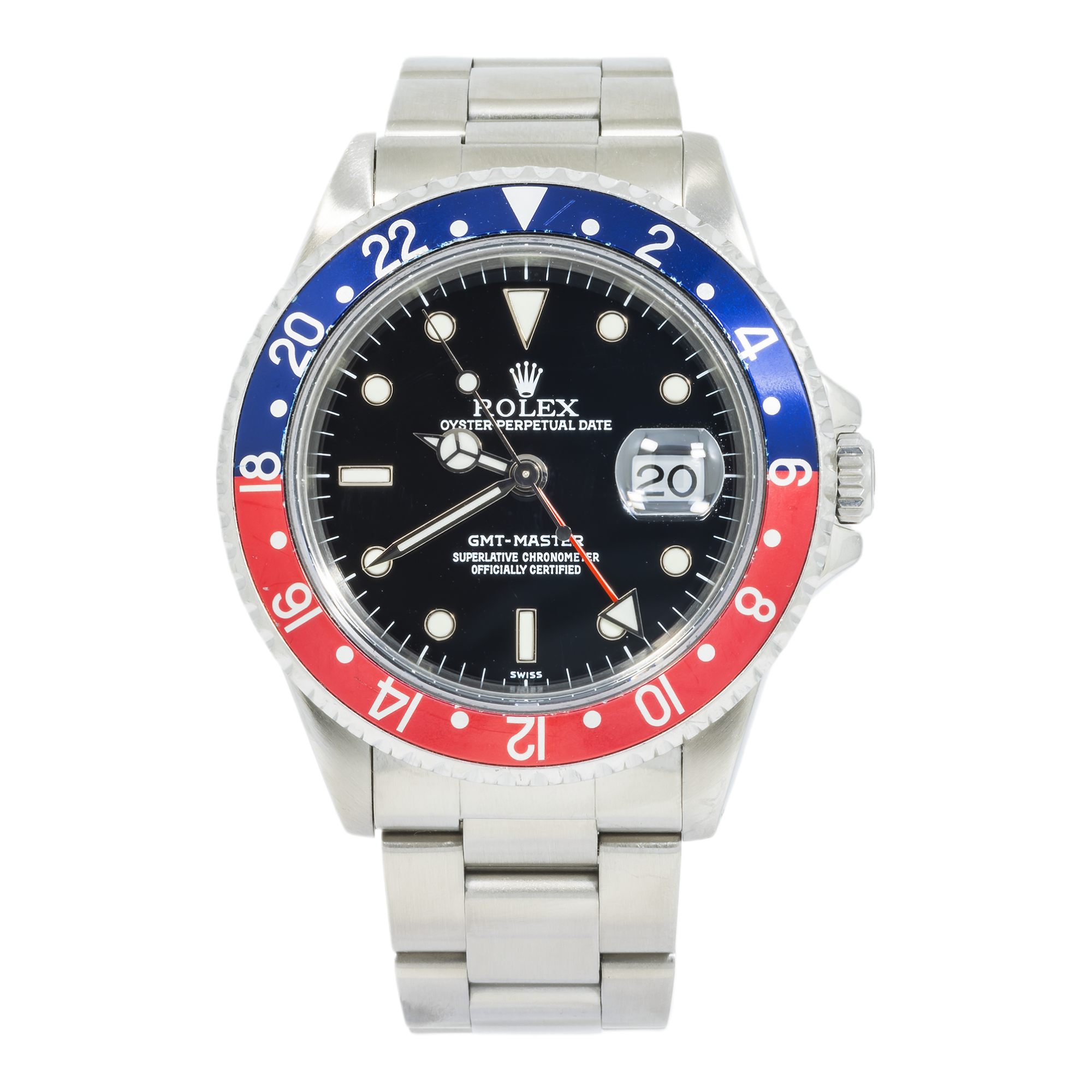 Rolex Stainless Steel GMT Master II 16700 with Red and Blue Insert (Pepsi) and Oyster Bracelet-Rolex-JD Watches NY