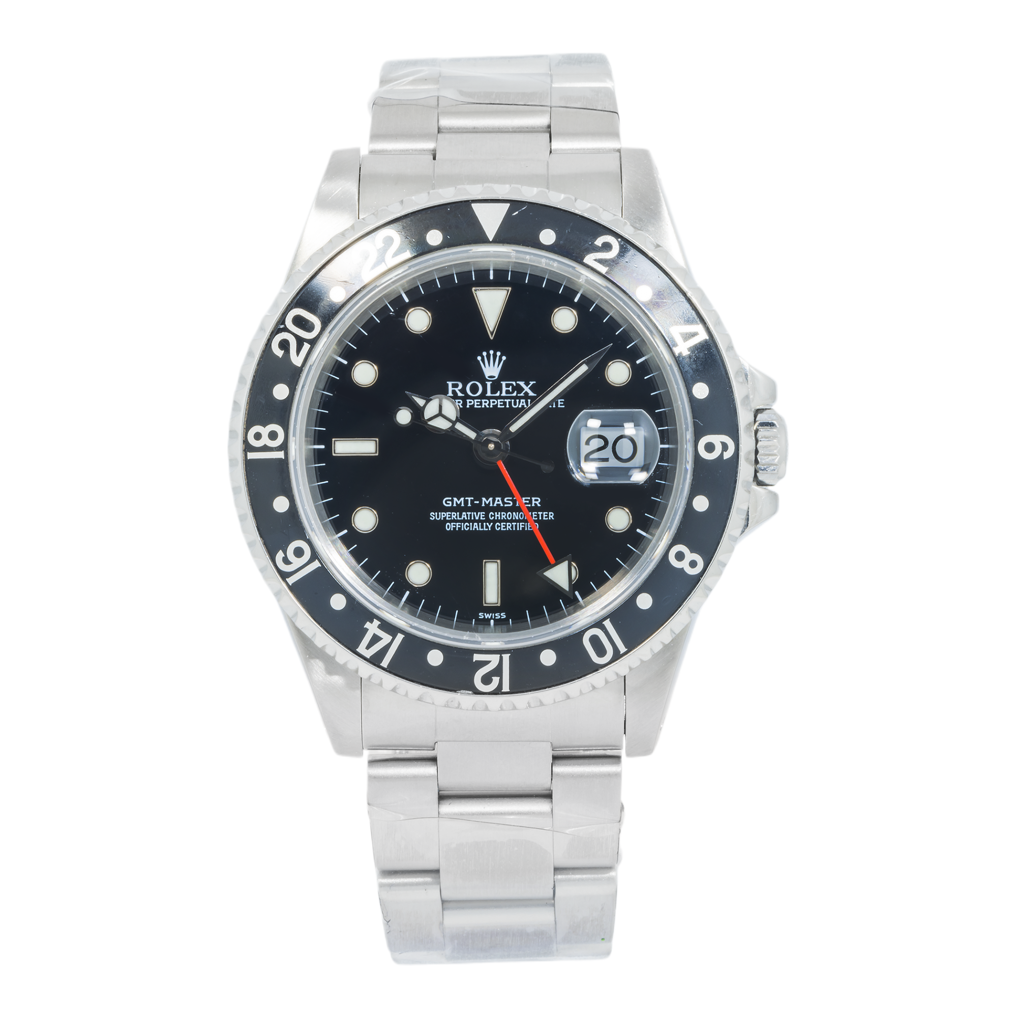 Rolex Stainless Steel GMT Master II 40mm with Oyster Bracelet 16710, Black Insert-Rolex-JD Watches NY