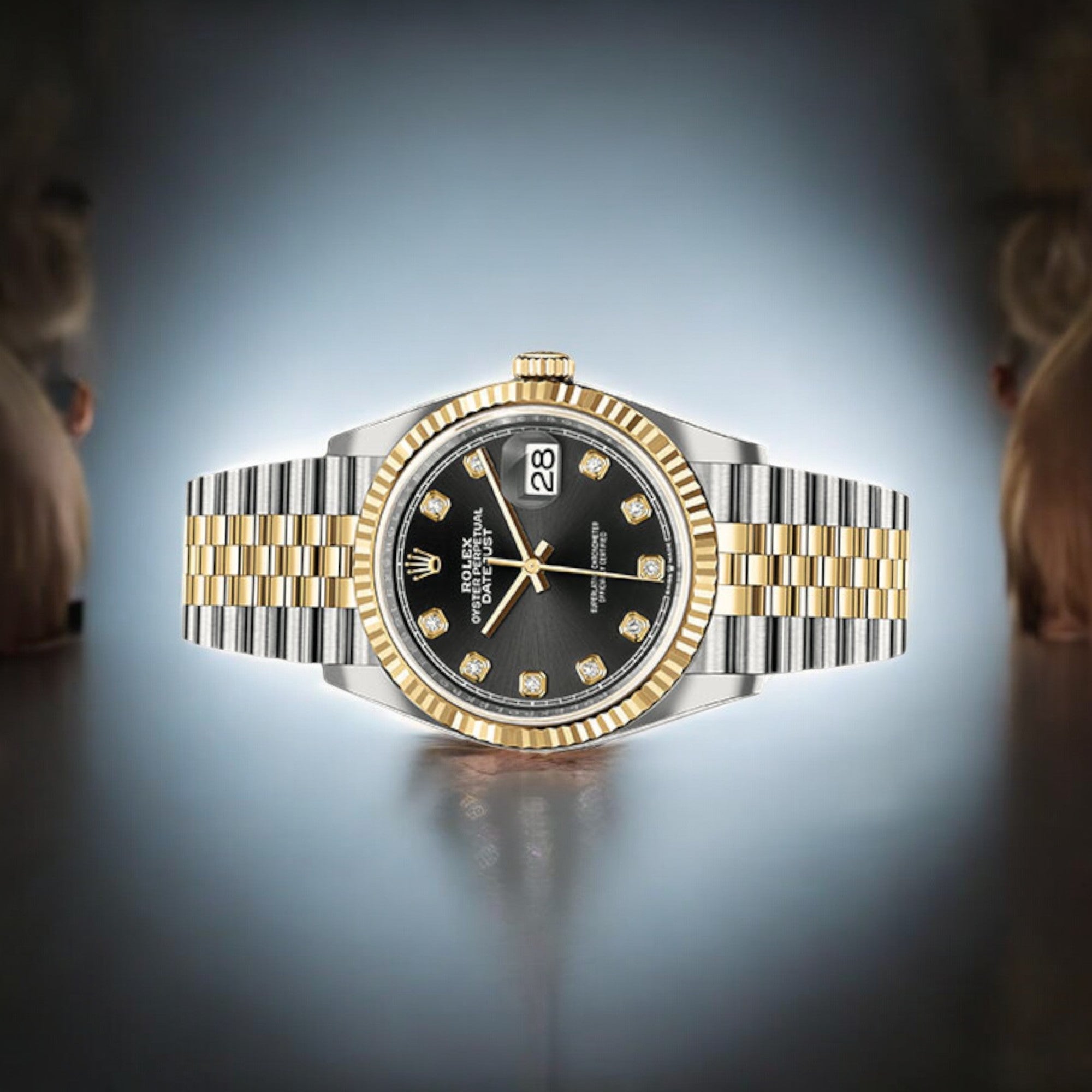 Rolex Steel and Yellow Gold Datejust 36 Watch 126233 Black Diamond Dial - Jubilee Braceletamond Dial With Two Tone Jubilee Bracelet-Rolex-JD Watches NY
