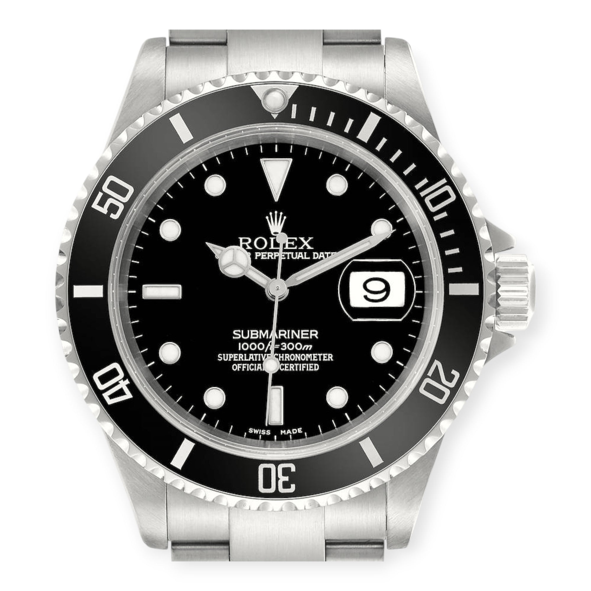Rolex Submariner Date 40MM Stainless Steel Black Insert Bezel Black Dial 16610-Rolex-JD Watches NY