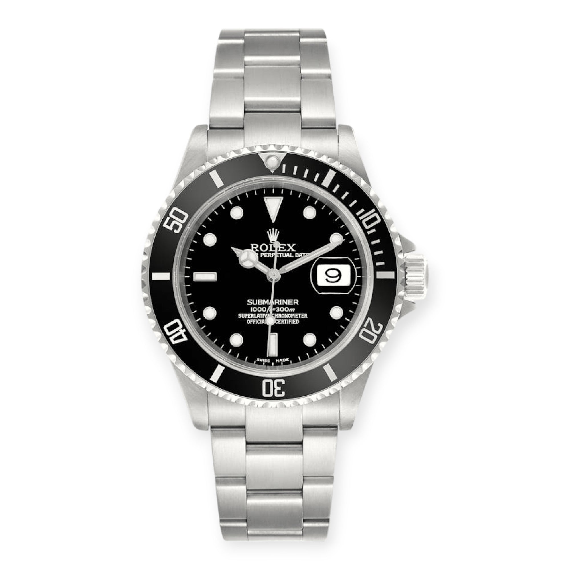 Rolex Submariner Date 40MM Stainless Steel Black Insert Bezel Black Dial 16610-Rolex-JD Watches NY