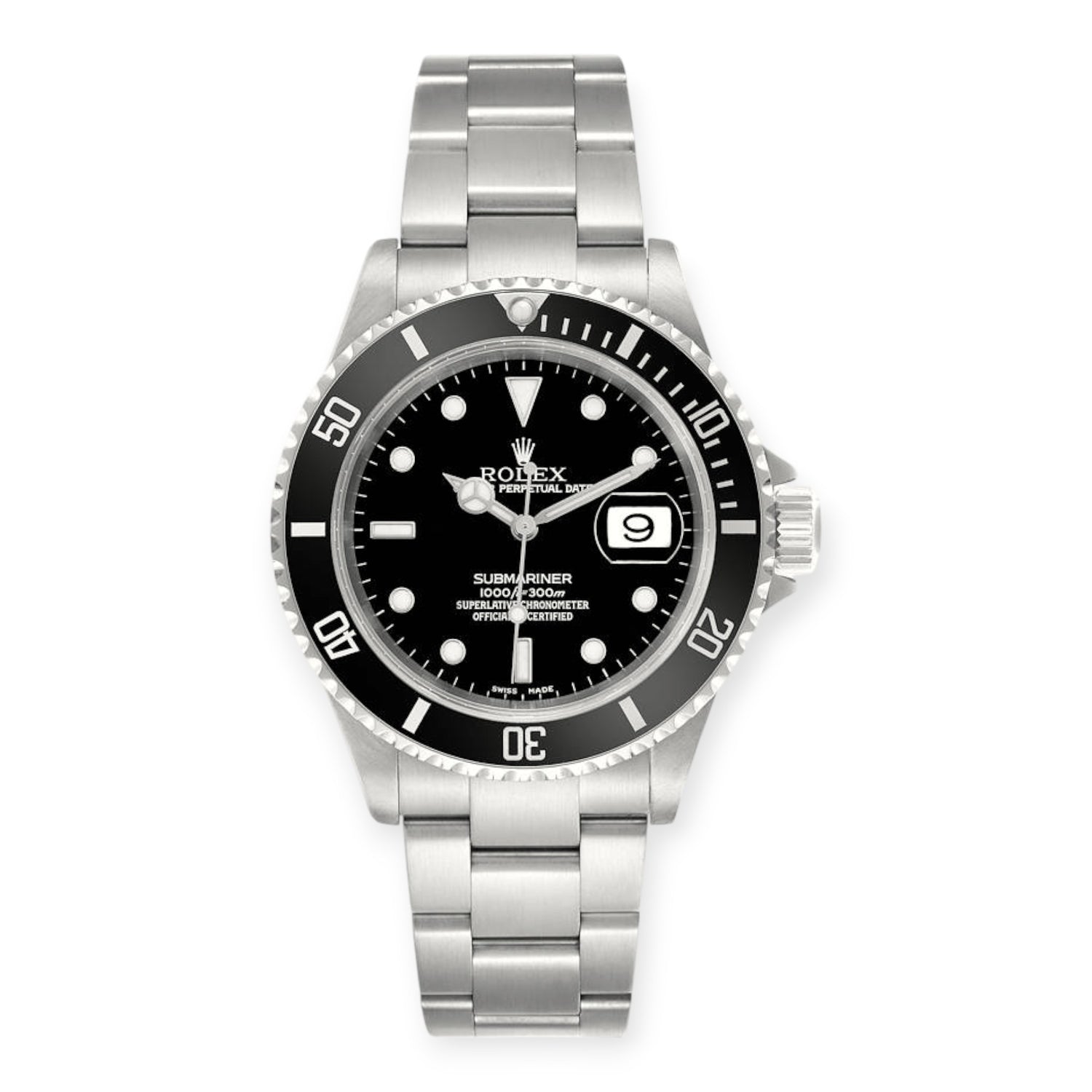 Rolex Submariner Date 40MM Stainless Steel Black Insert Bezel Black Dial 16610-Rolex-JD Watches NY