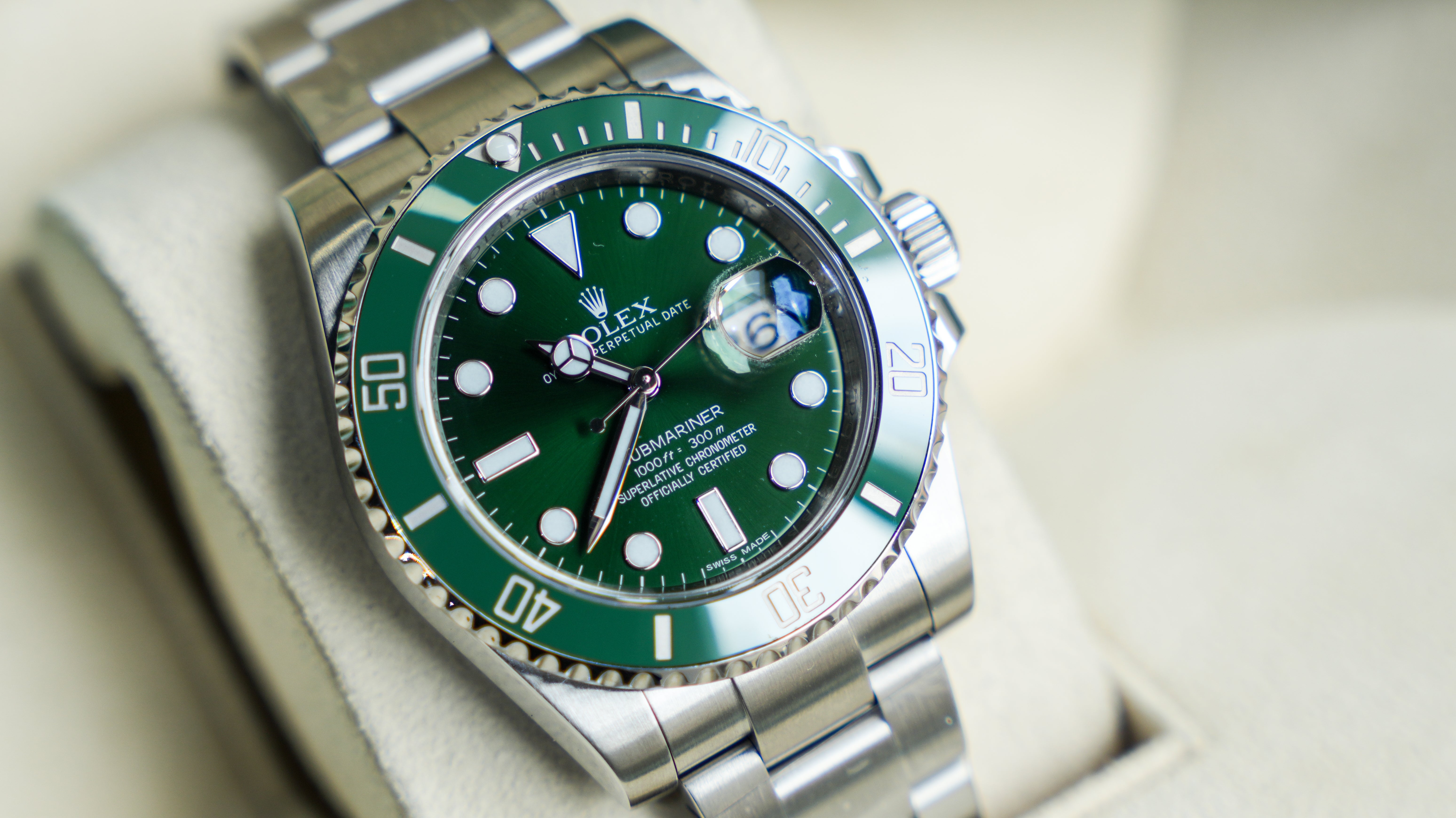 Rolex Submariner Stainless Steel Green Dial Green Ceramic Bezel 116610LV (Hulk)-Rolex-JD Watches NY