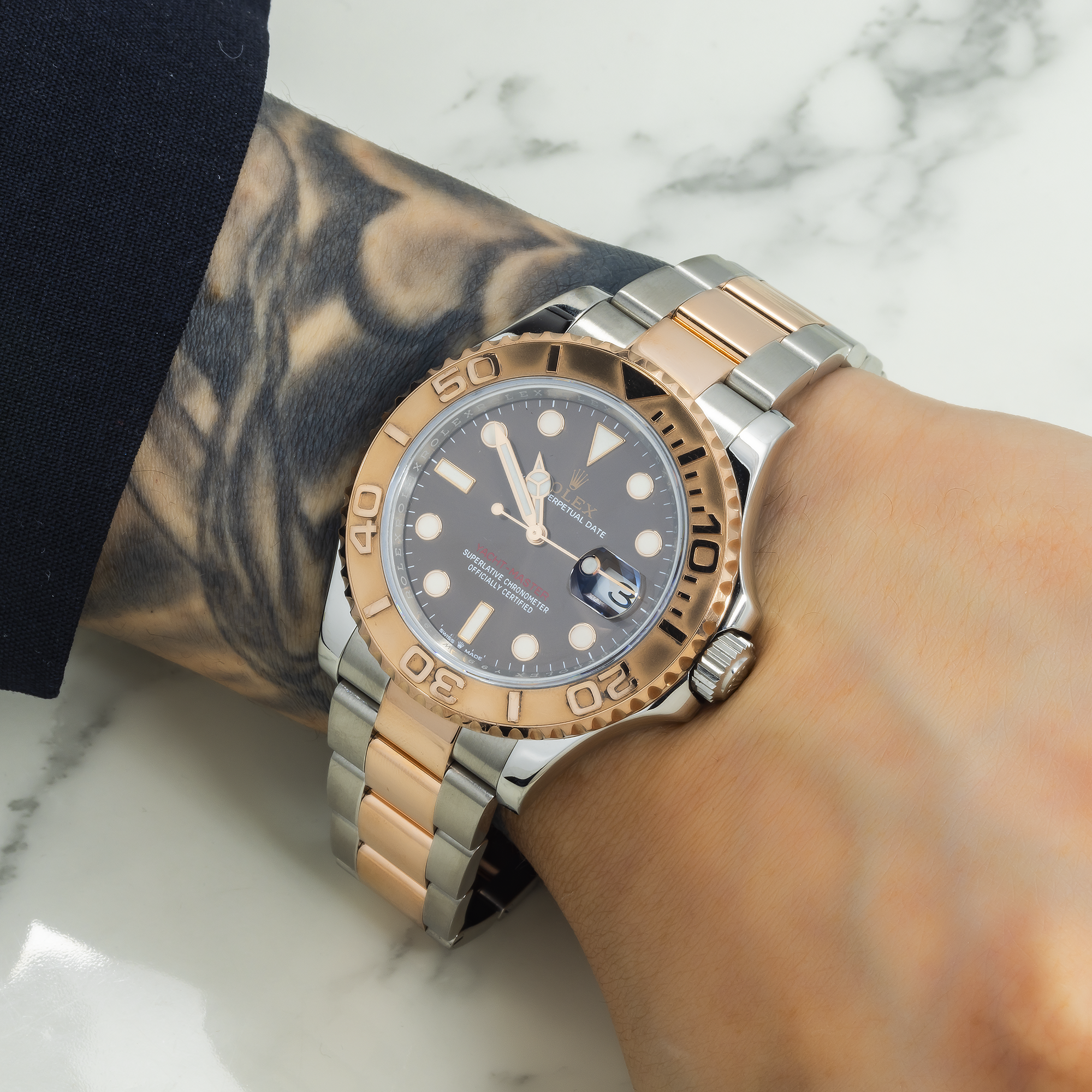 Rolex Yacht-Master 126621 40mm Everose Rolesor Chocolate Dial Oyster Bracelet Men’s Watch (Year: 202 to 2024)-Rolex-JD Watches NY