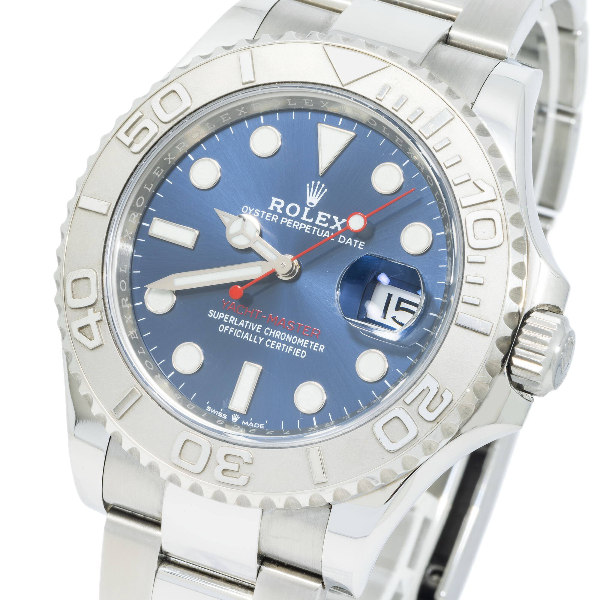 Rolex Yacht-Master 126622 40mm Steel & Platinum Blue Dial Oyster Bracelet Men’s Watch (Year 2018-2020)-Rolex-JD Watches NY