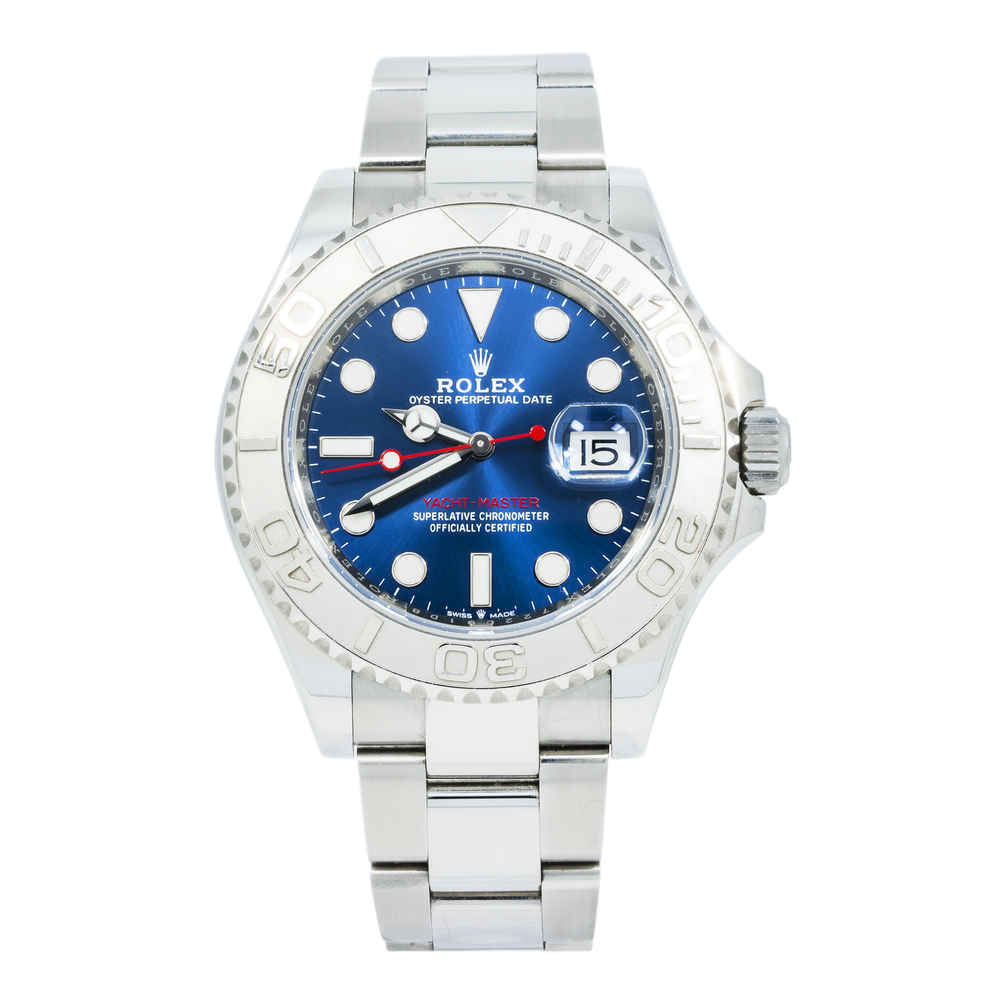 Rolex Yacht-Master 126622 40mm Steel & Platinum Blue Dial Oyster Bracelet Men’s Watch (Year 2018-2020)-Rolex-JD Watches NY