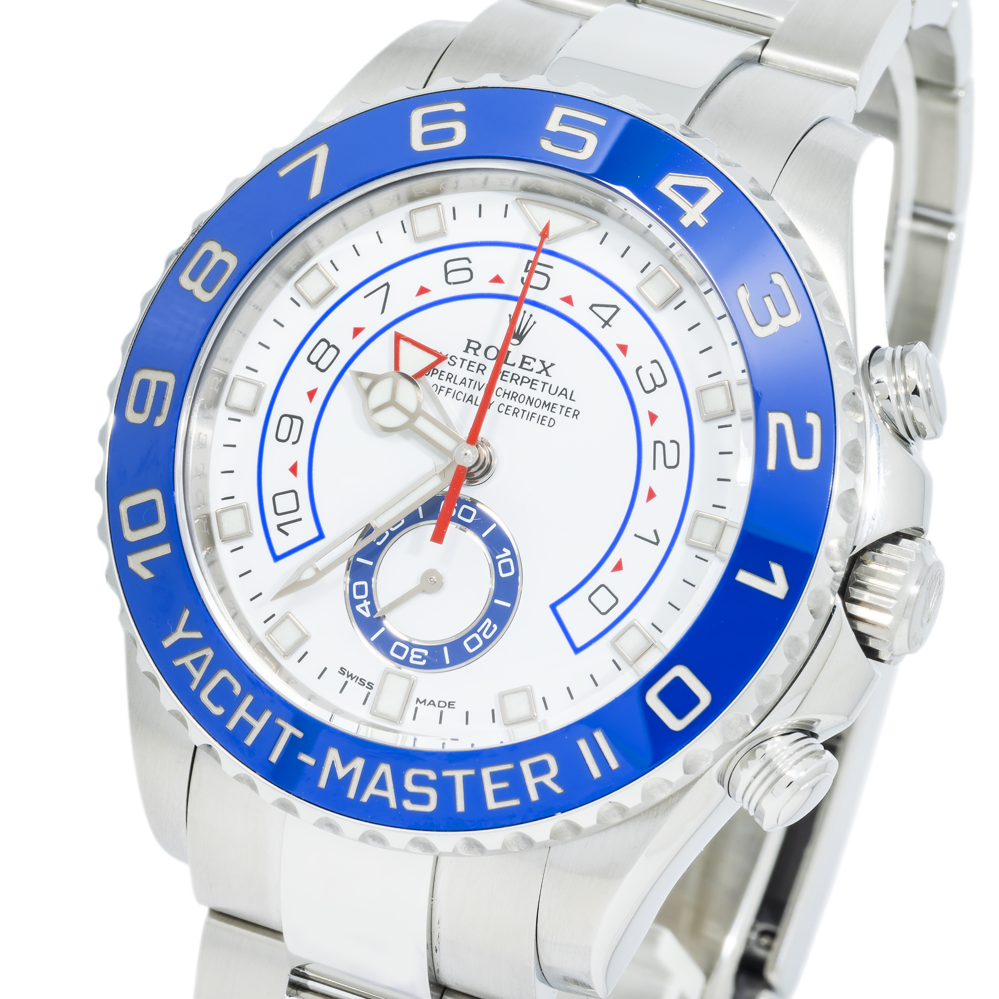 Rolex Yacht-Master II 116680 44mm Stainless Steel White Dial Regatta Chronograph Men’s Watch (2022 - 2024)-Rolex-JD Watches NY