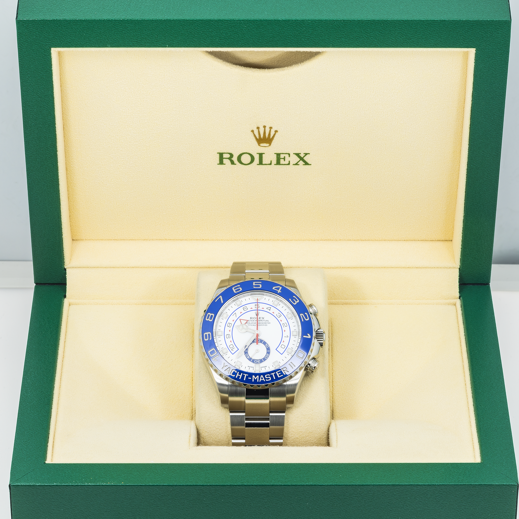 Rolex Yacht-Master II 116680 44mm Stainless Steel White Dial Regatta Chronograph Men’s Watch (2022 - 2024)-Rolex-JD Watches NY