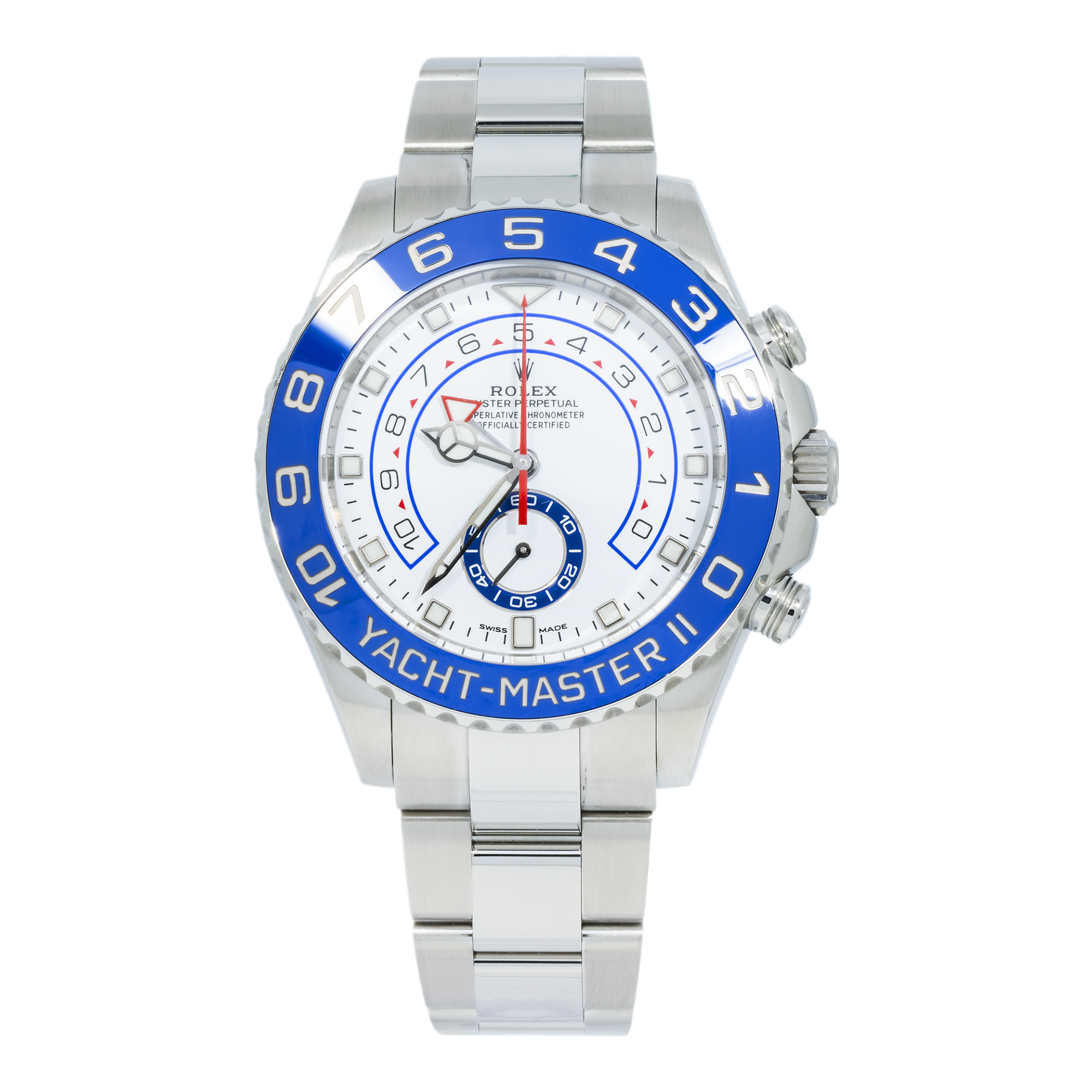 Rolex Yacht-Master II 116680 44mm Stainless Steel White Dial Regatta Chronograph Men’s Watch (2022 - 2024)-Rolex-JD Watches NY